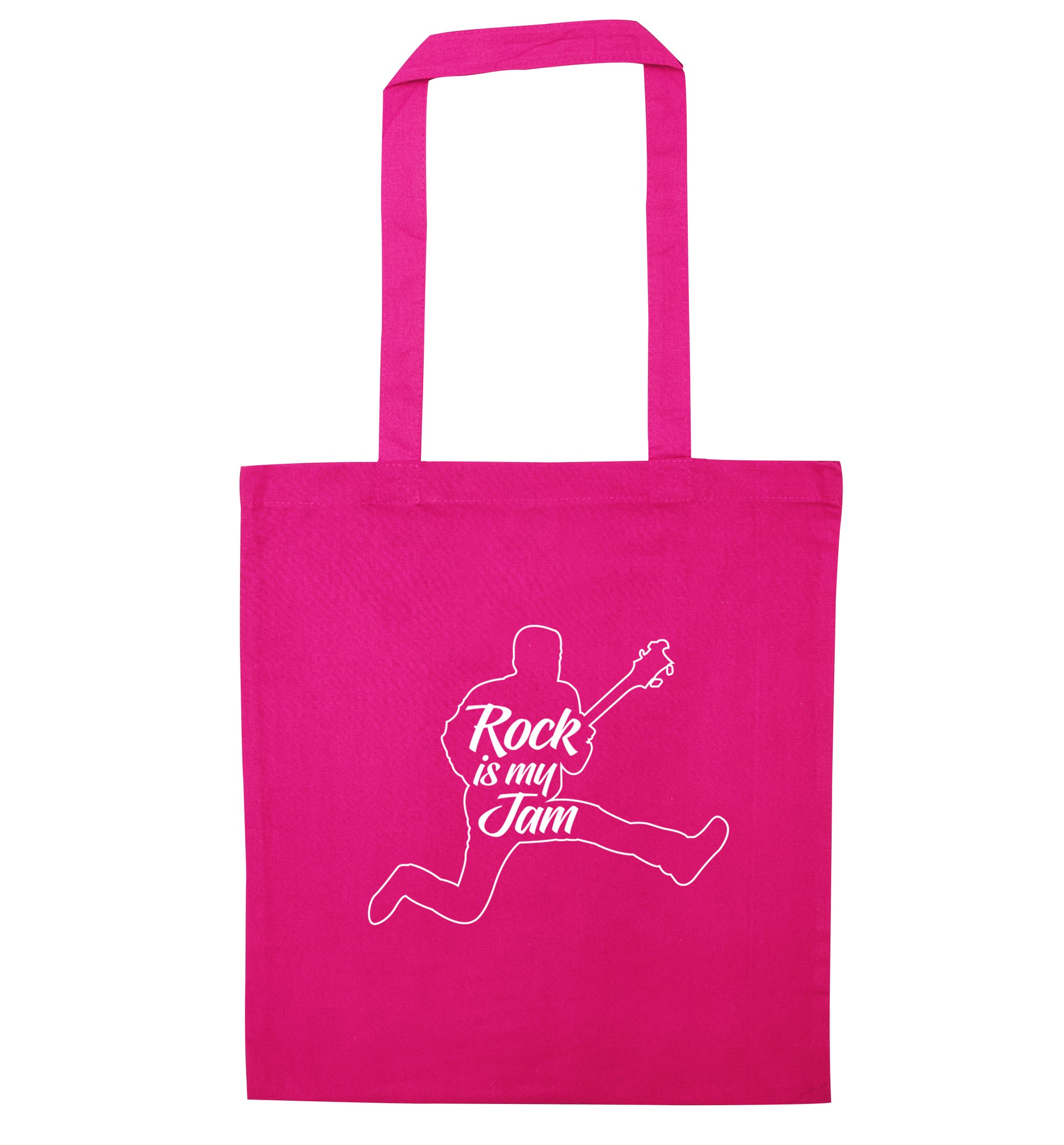 Rock is my jam pink tote bag