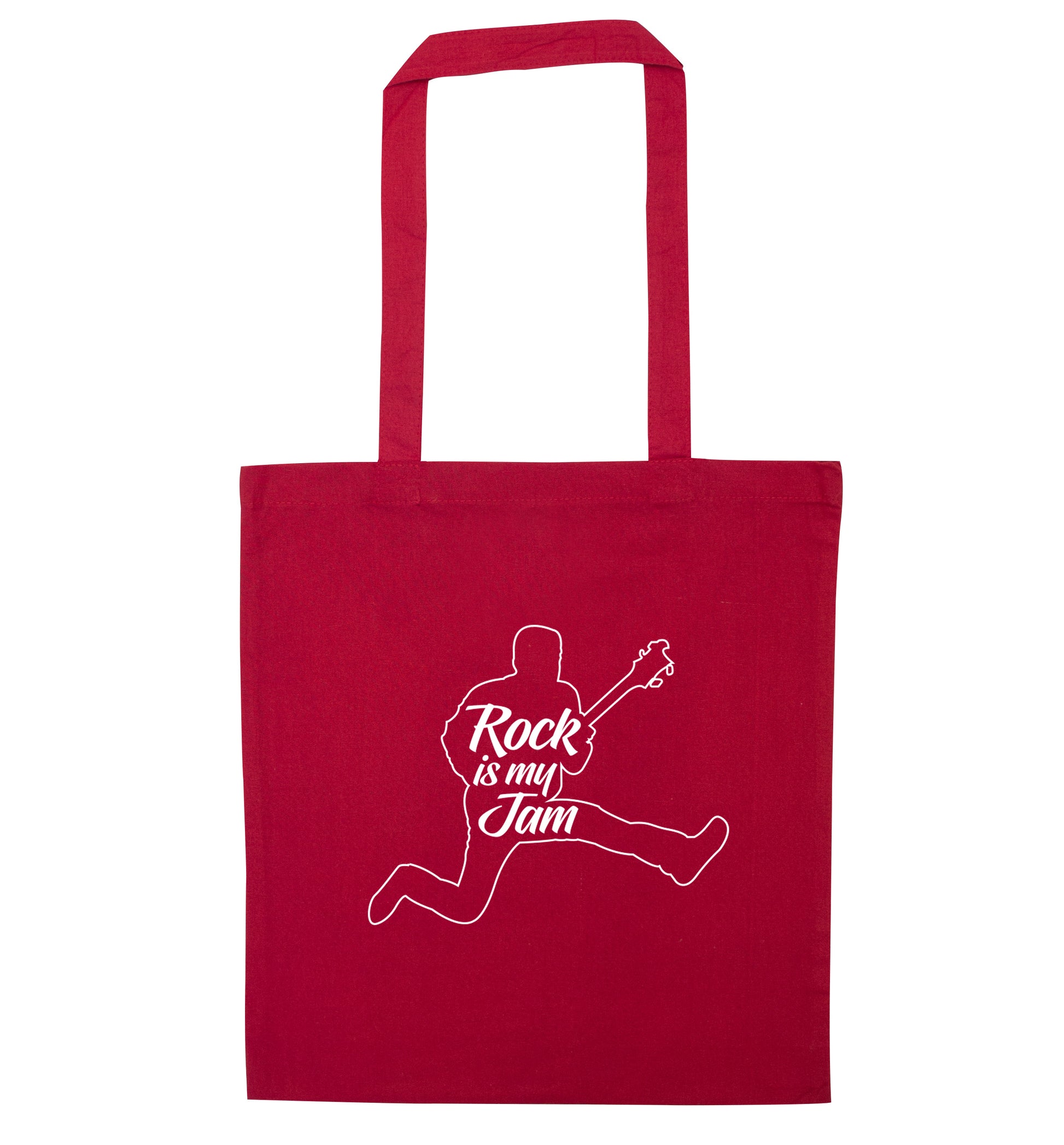 Rock is my jam red tote bag