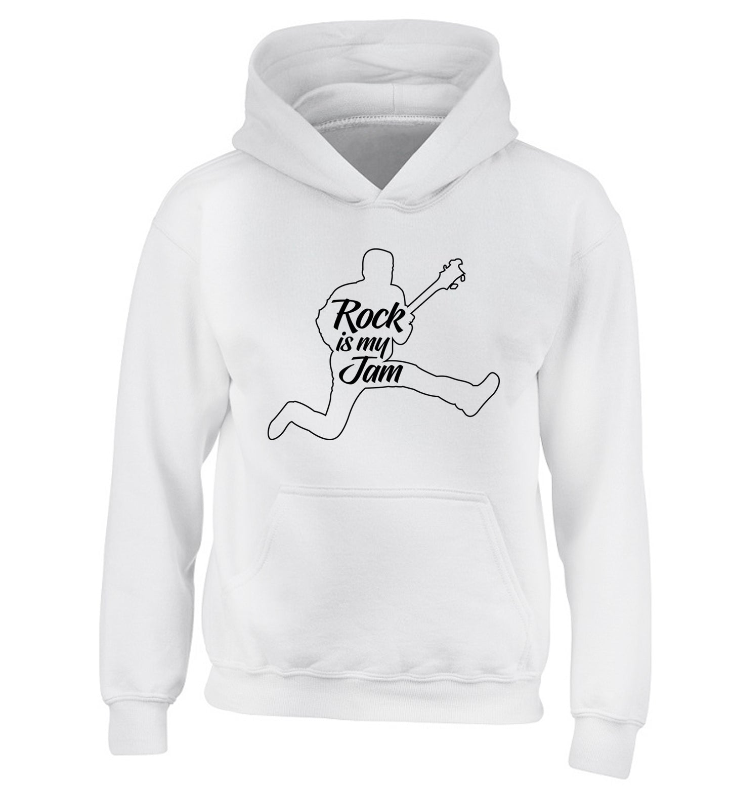 Rock is my jam children's white hoodie 12-13 Years