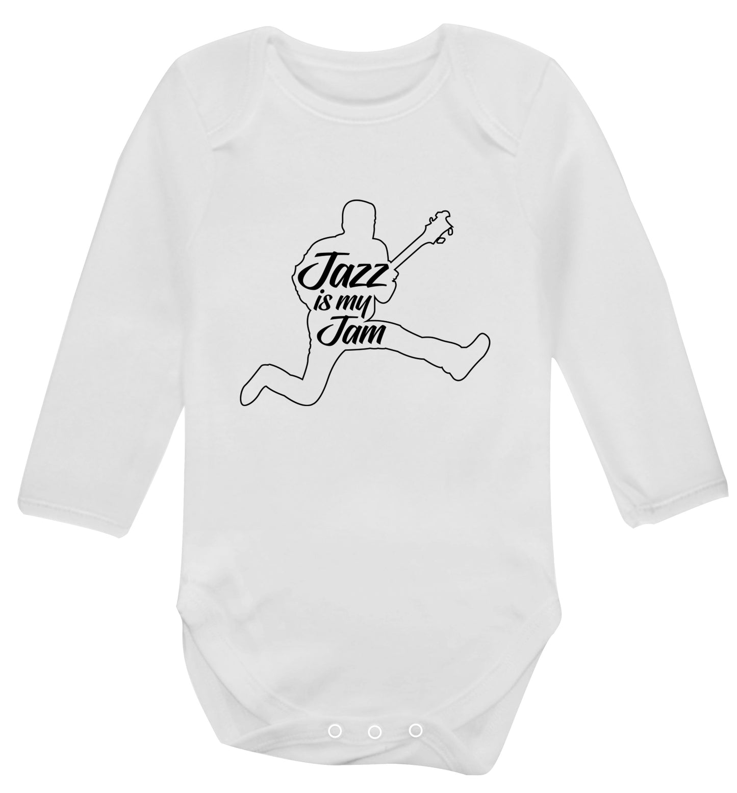 Jazz is my jam Baby Vest long sleeved white 6-12 months