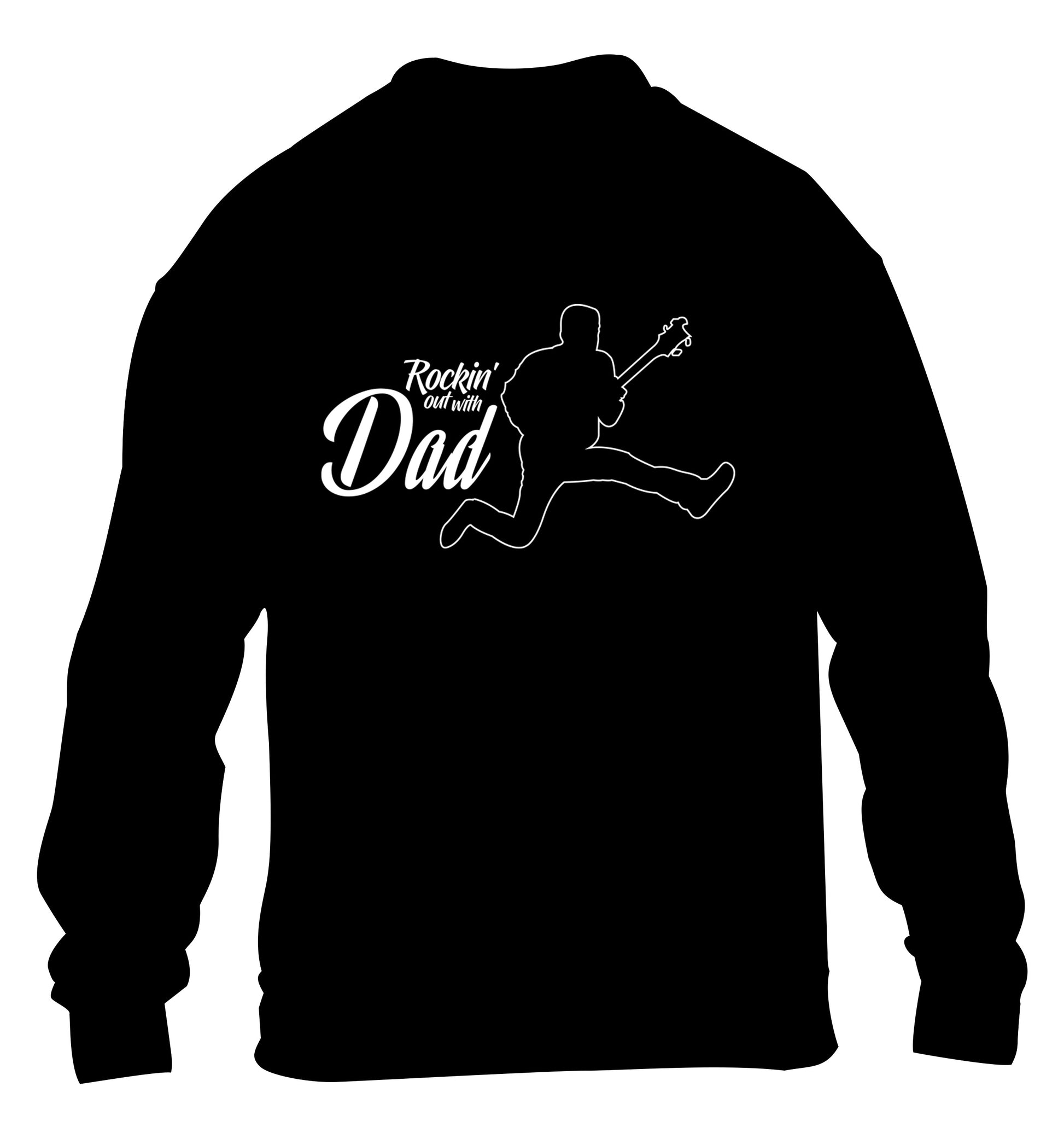 Rockin out with dad children's black sweater 12-13 Years