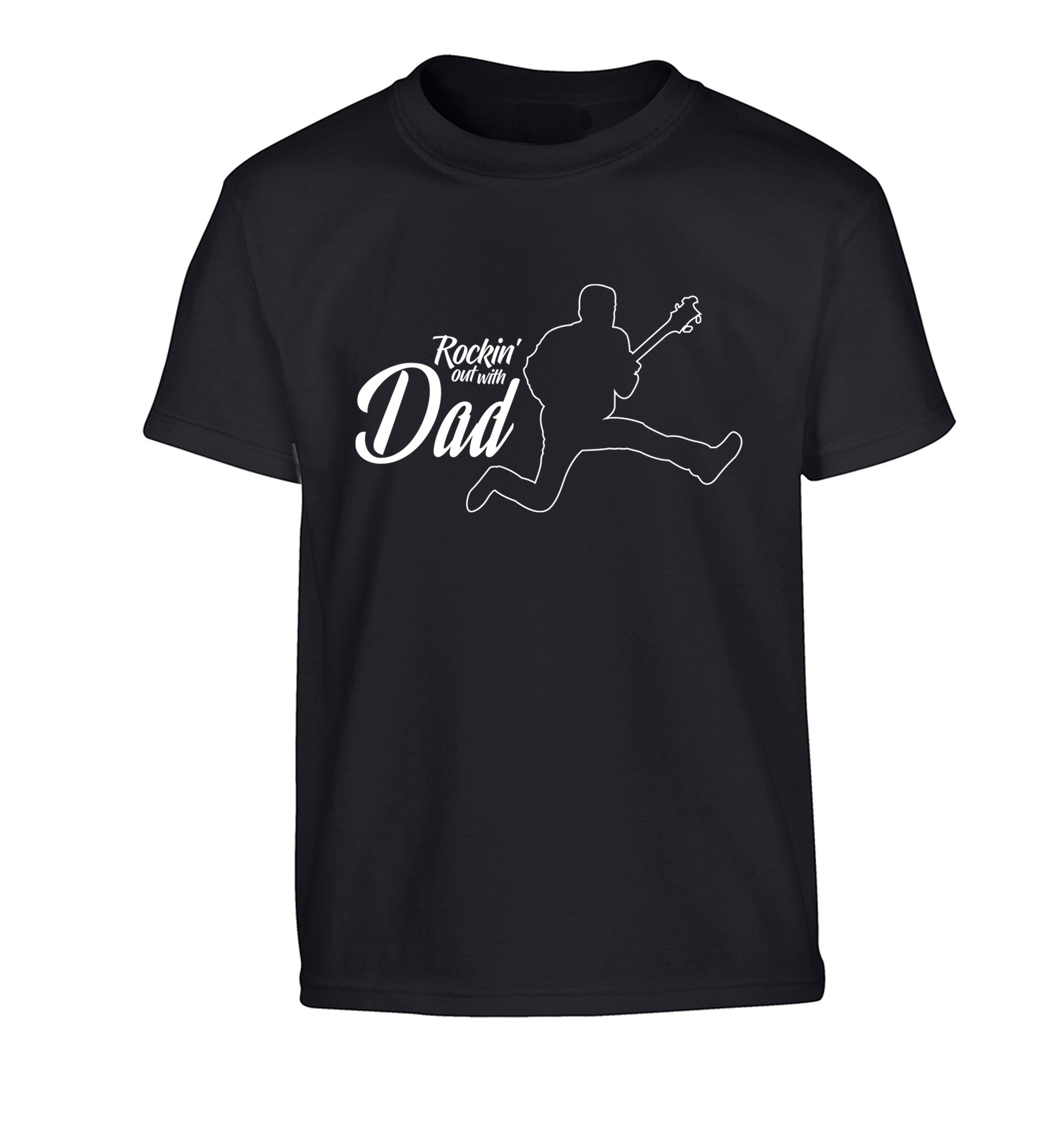 Rockin out with dad Children's black Tshirt 12-13 Years