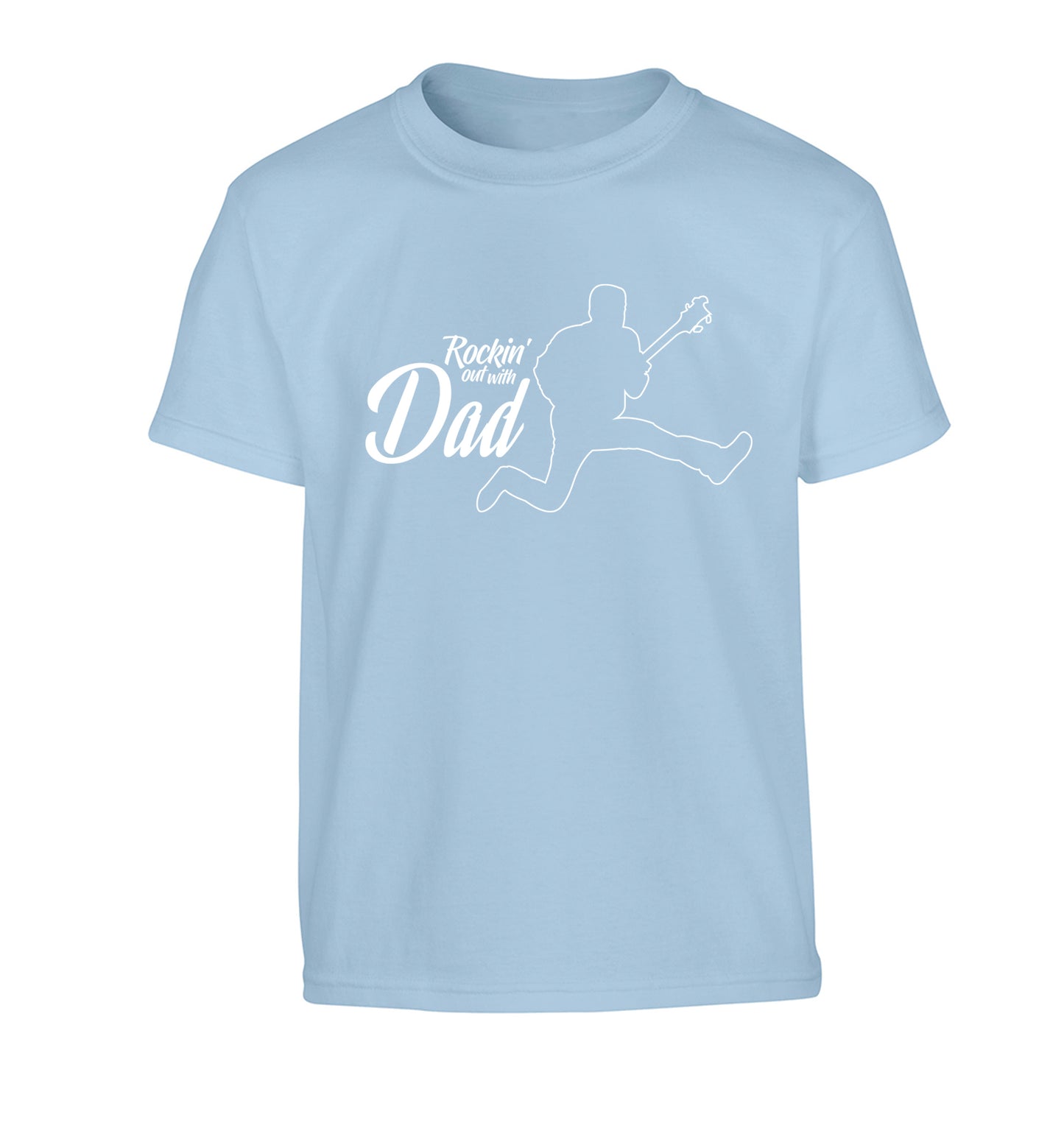 Rockin out with dad Children's light blue Tshirt 12-13 Years