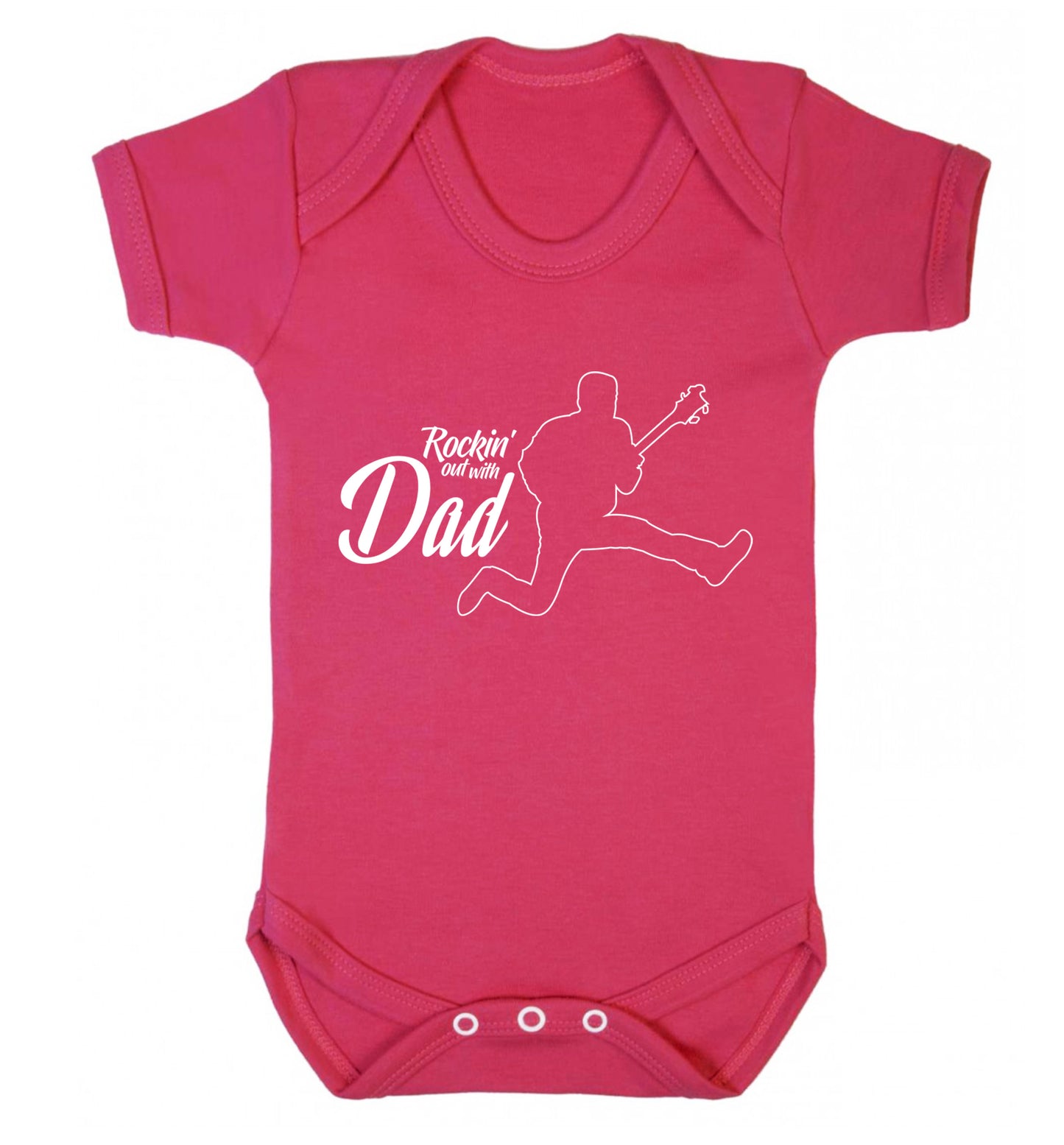 Rockin out with dad Baby Vest dark pink 18-24 months