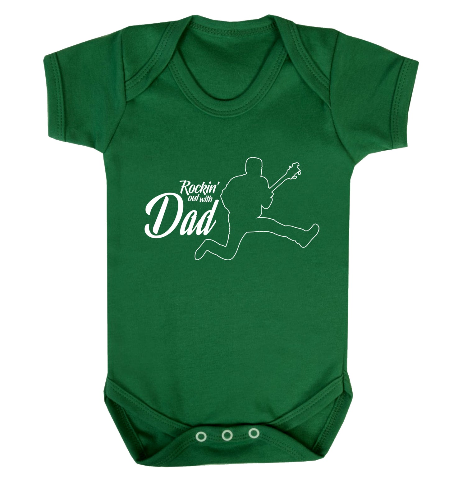 Rockin out with dad Baby Vest green 18-24 months