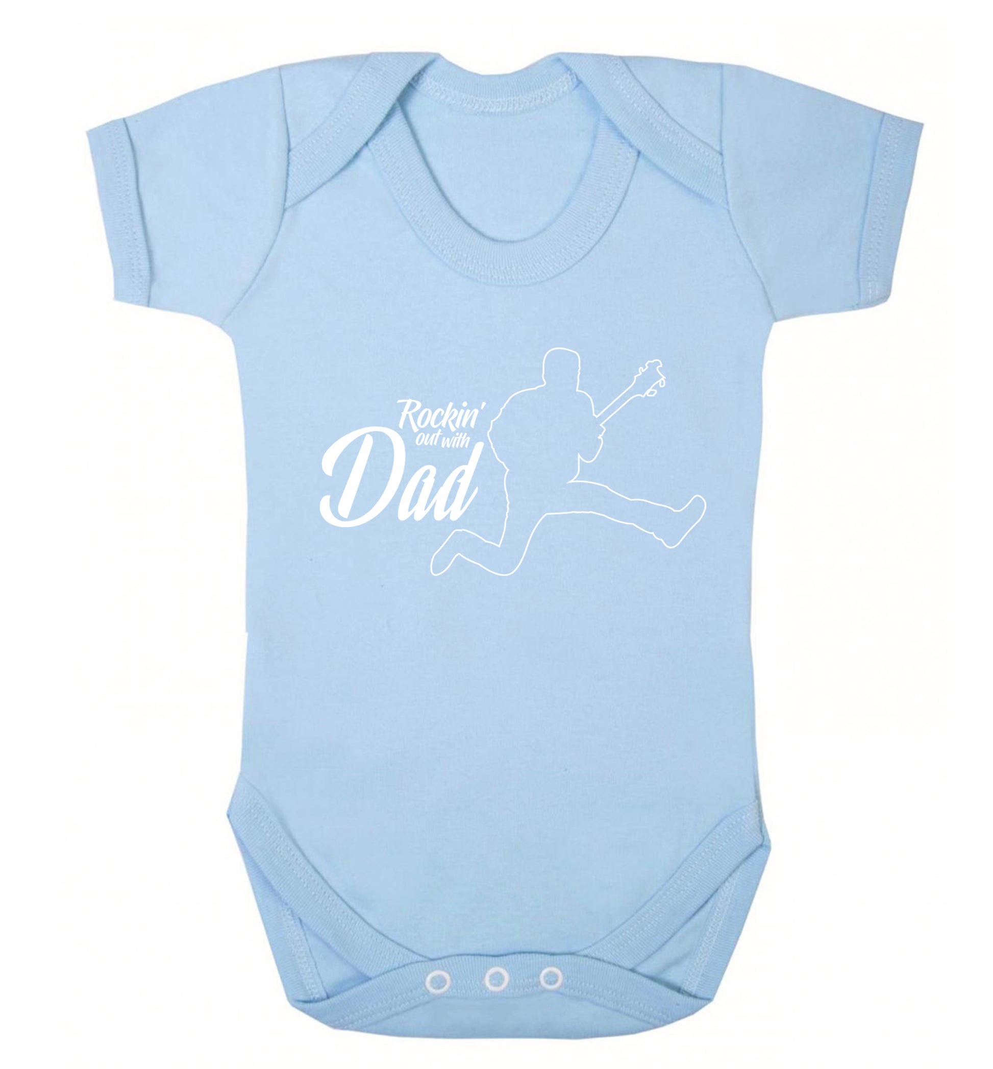 Rockin out with dad Baby Vest pale blue 18-24 months