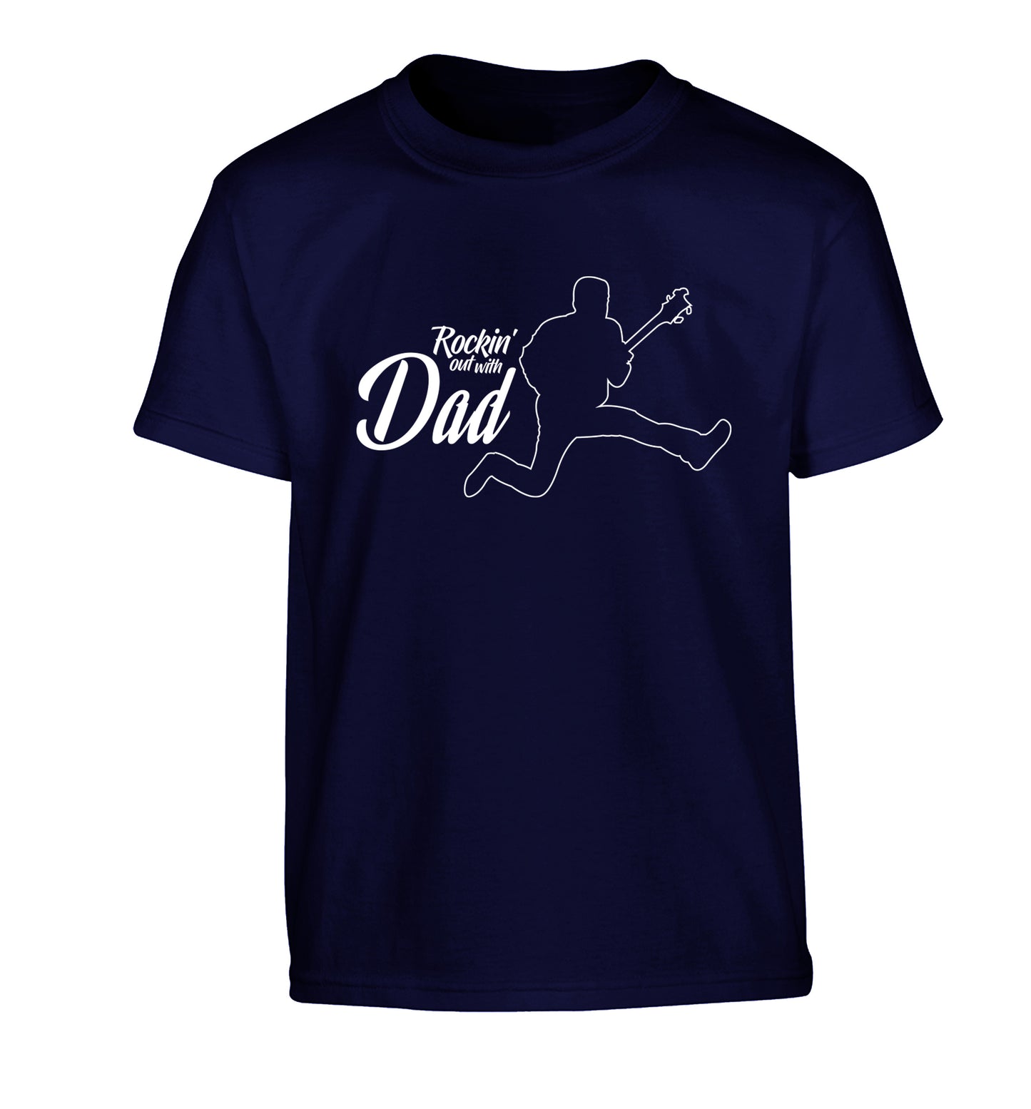 Rockin out with dad Children's navy Tshirt 12-13 Years
