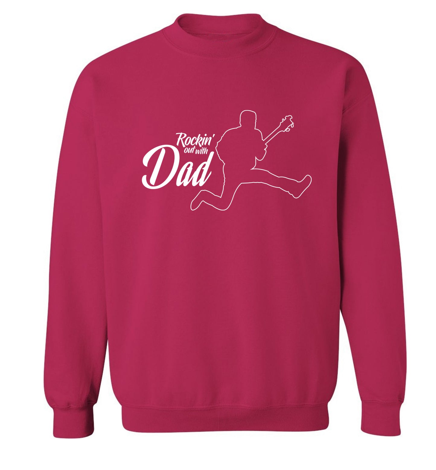 Rockin out with dad Adult's unisex pink Sweater 2XL