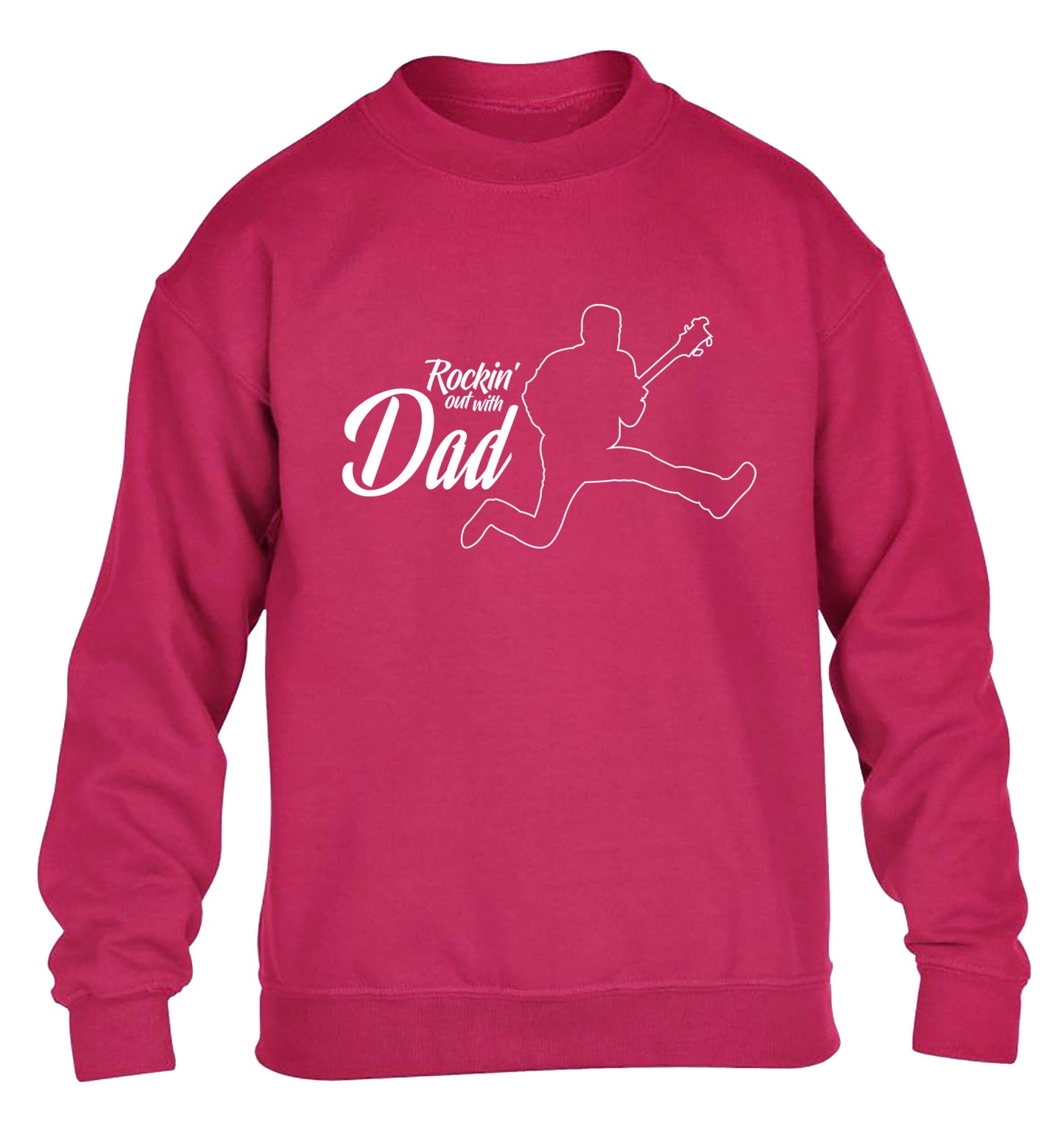 Rockin out with dad children's pink sweater 12-13 Years