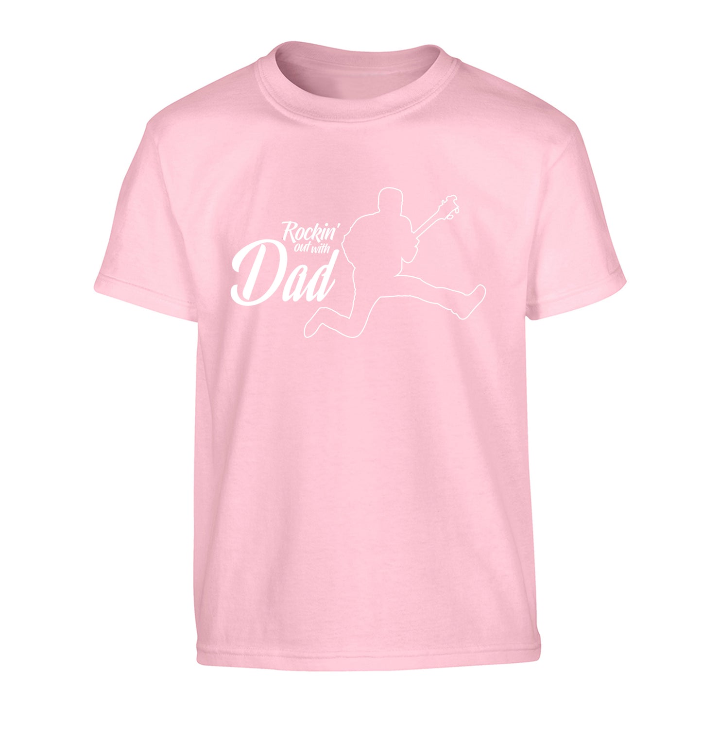 Rockin out with dad Children's light pink Tshirt 12-13 Years