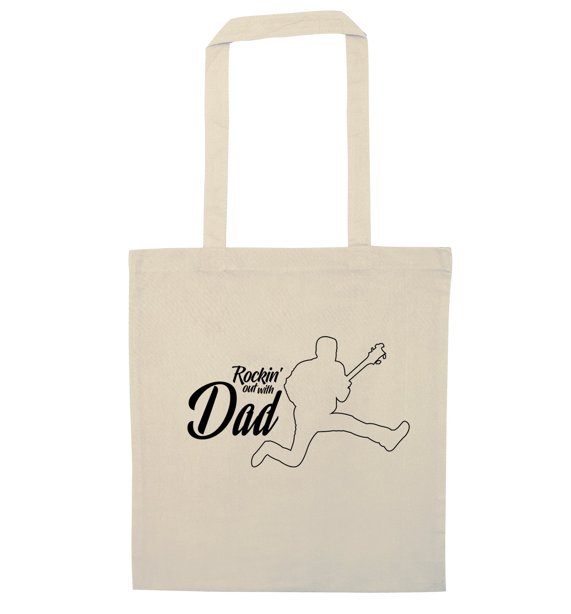 Rockin out with dad natural tote bag