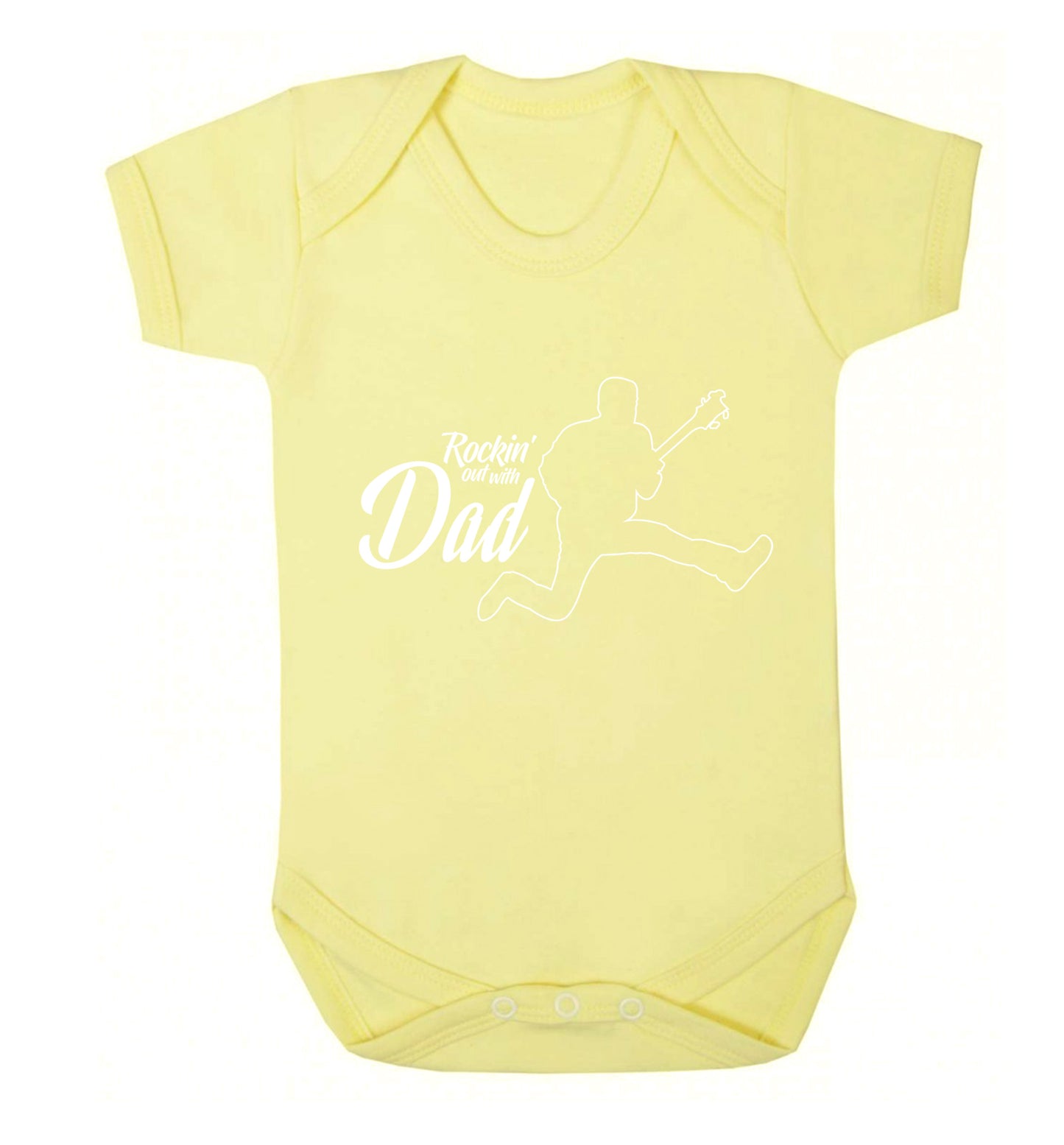 Rockin out with dad Baby Vest pale yellow 18-24 months