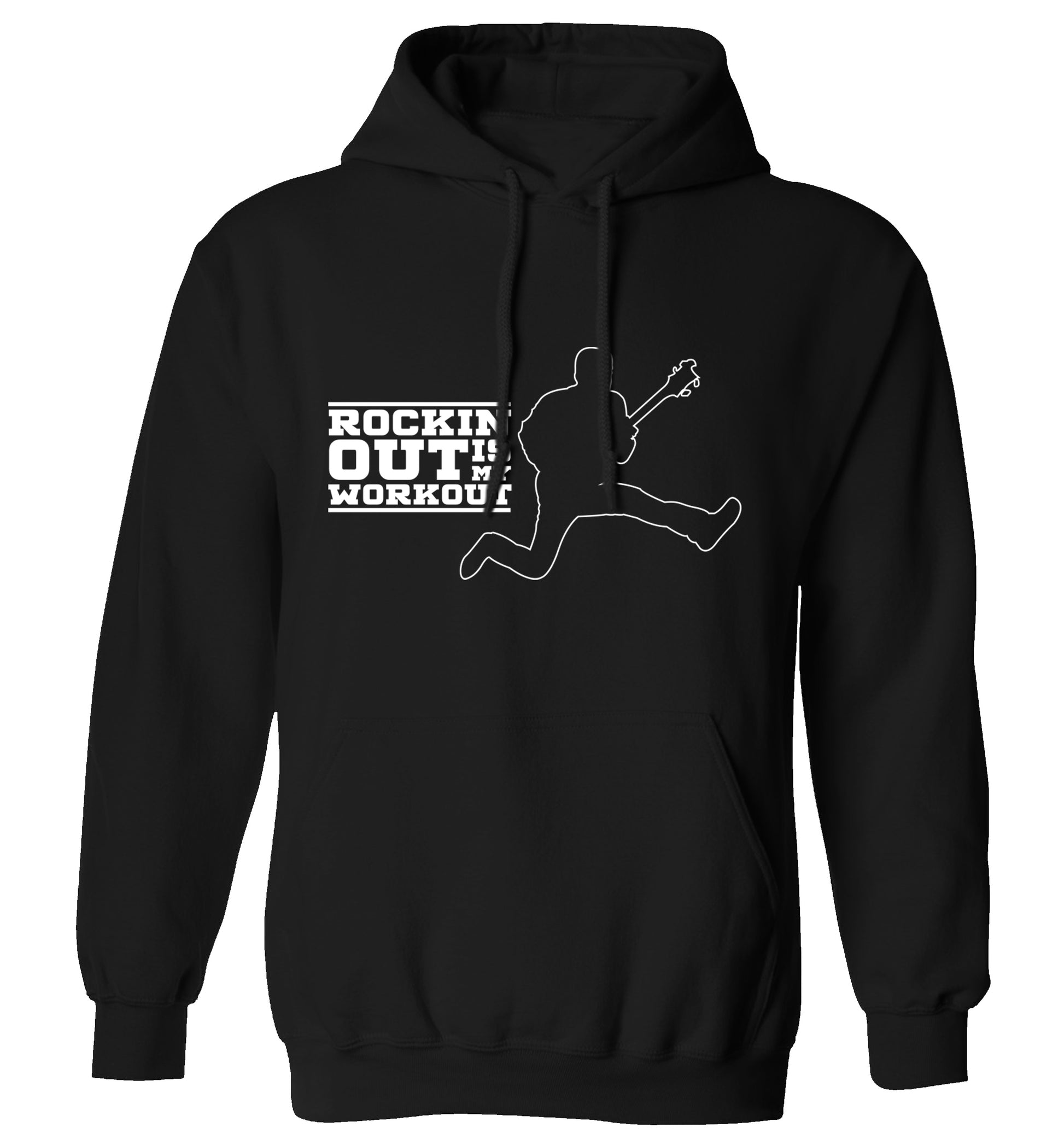 Rockin out is my workout adults unisex black hoodie 2XL