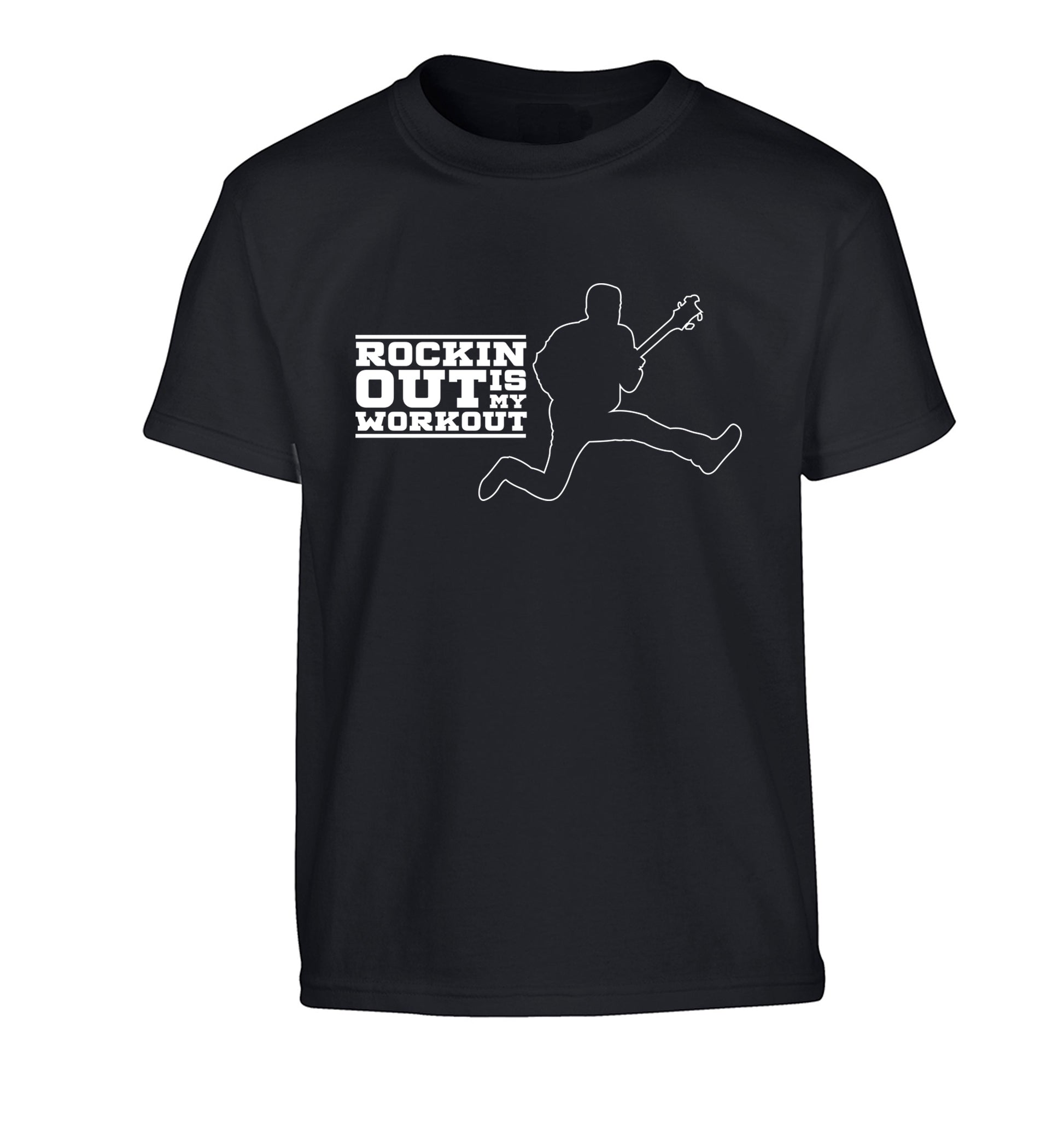 Rockin out is my workout Children's black Tshirt 12-13 Years