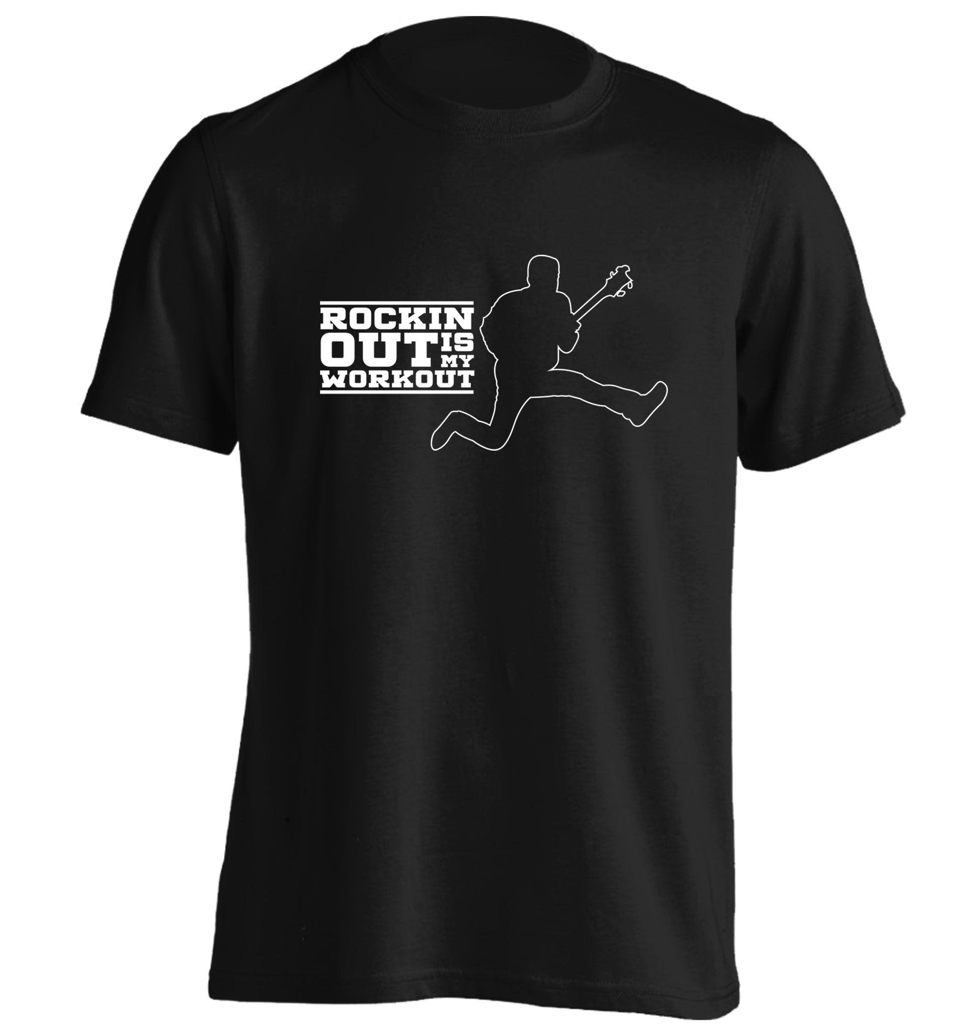 Rockin out is my workout adults unisex black Tshirt 2XL