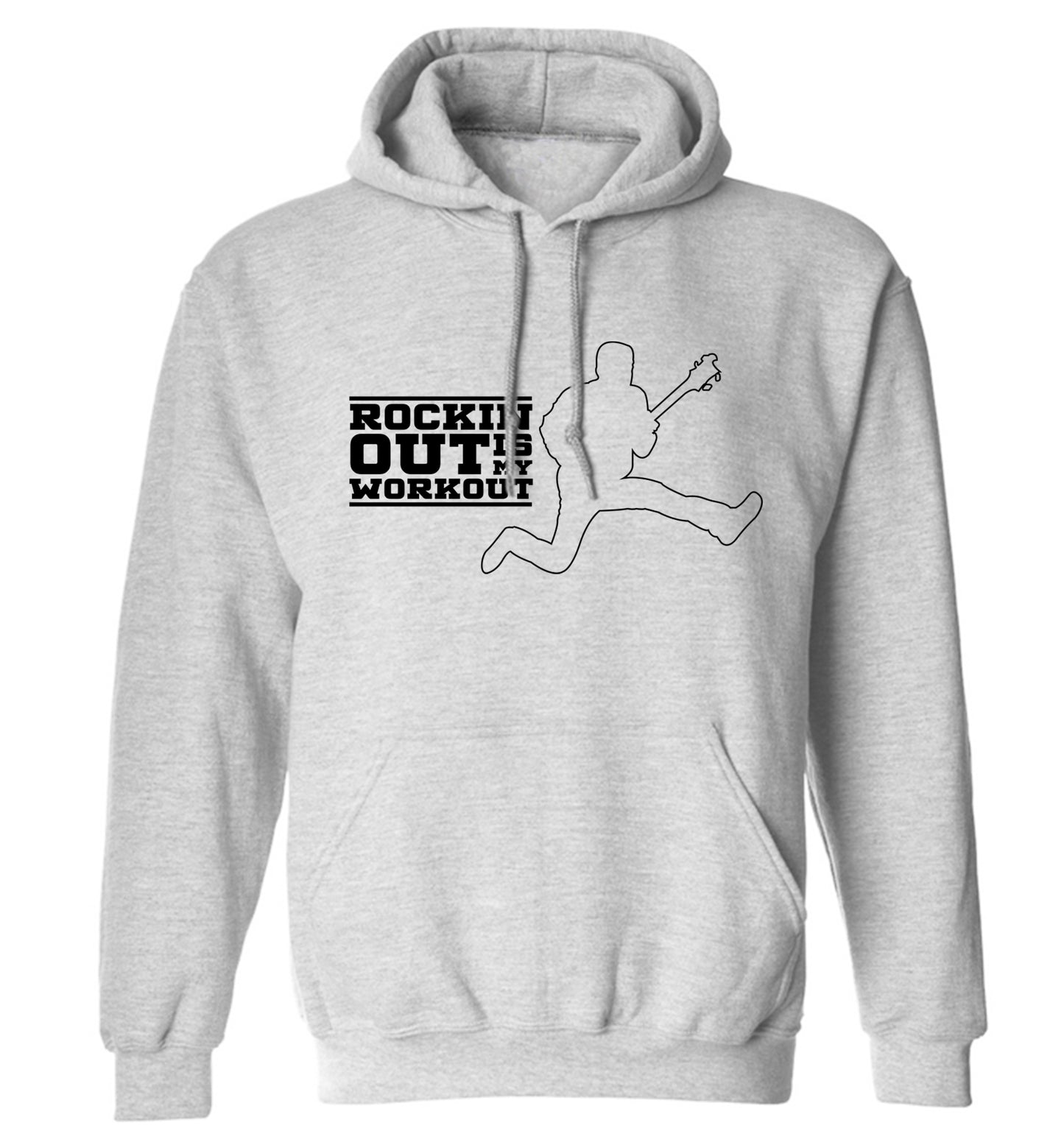 Rockin out is my workout adults unisex grey hoodie 2XL