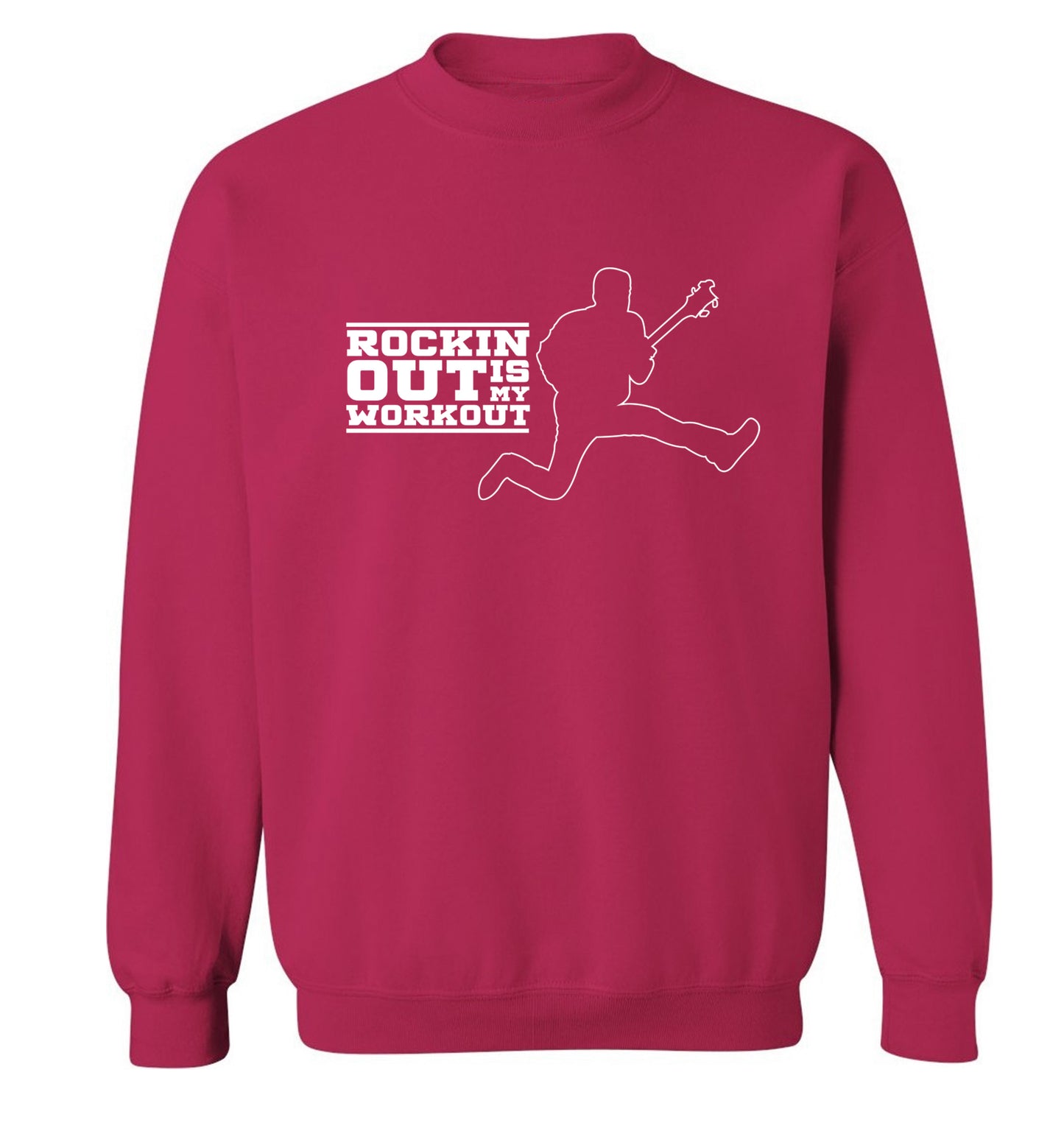 Rockin out is my workout Adult's unisex pink Sweater 2XL