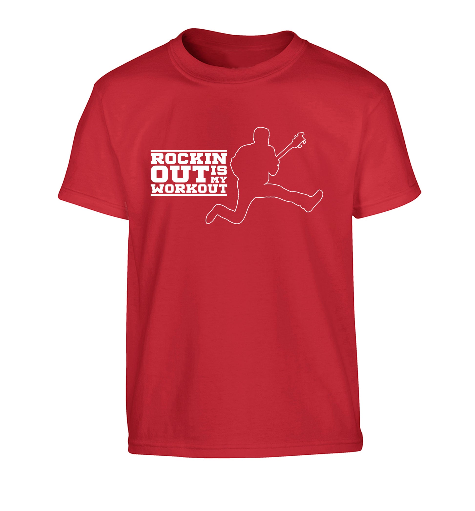 Rockin out is my workout Children's red Tshirt 12-13 Years