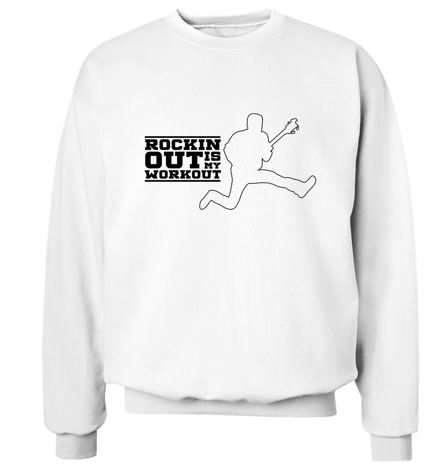 Rockin out is my workout Adult's unisex white Sweater 2XL