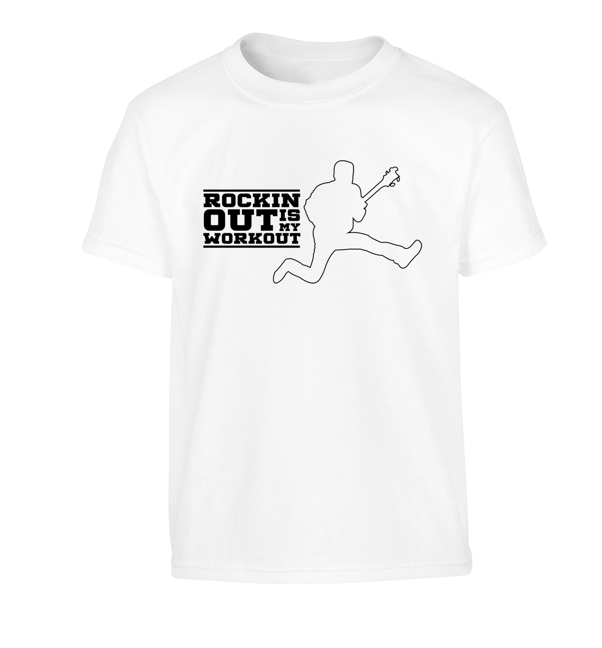 Rockin out is my workout Children's white Tshirt 12-13 Years
