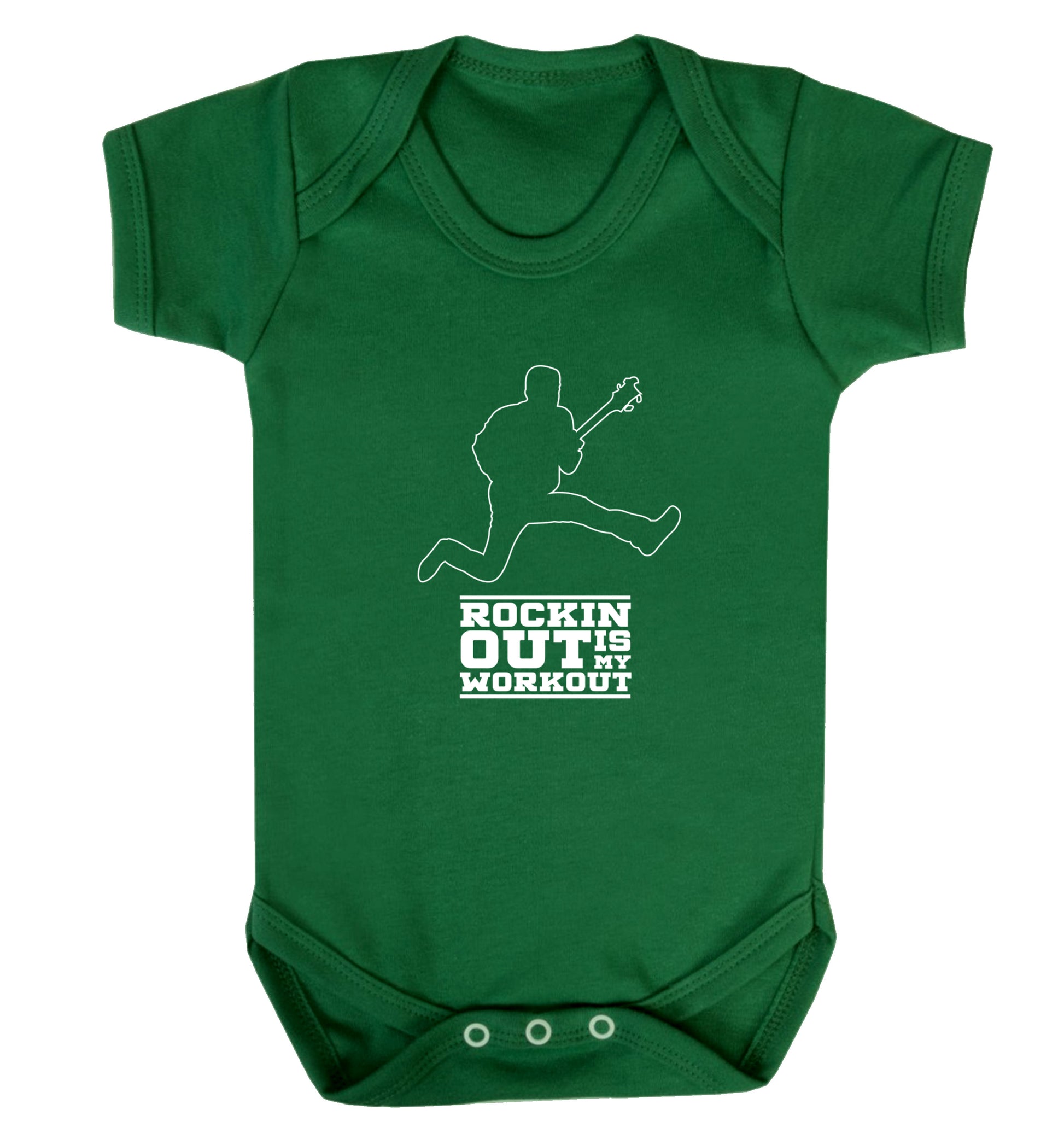 Rockin out is my workout 2 Baby Vest green 18-24 months