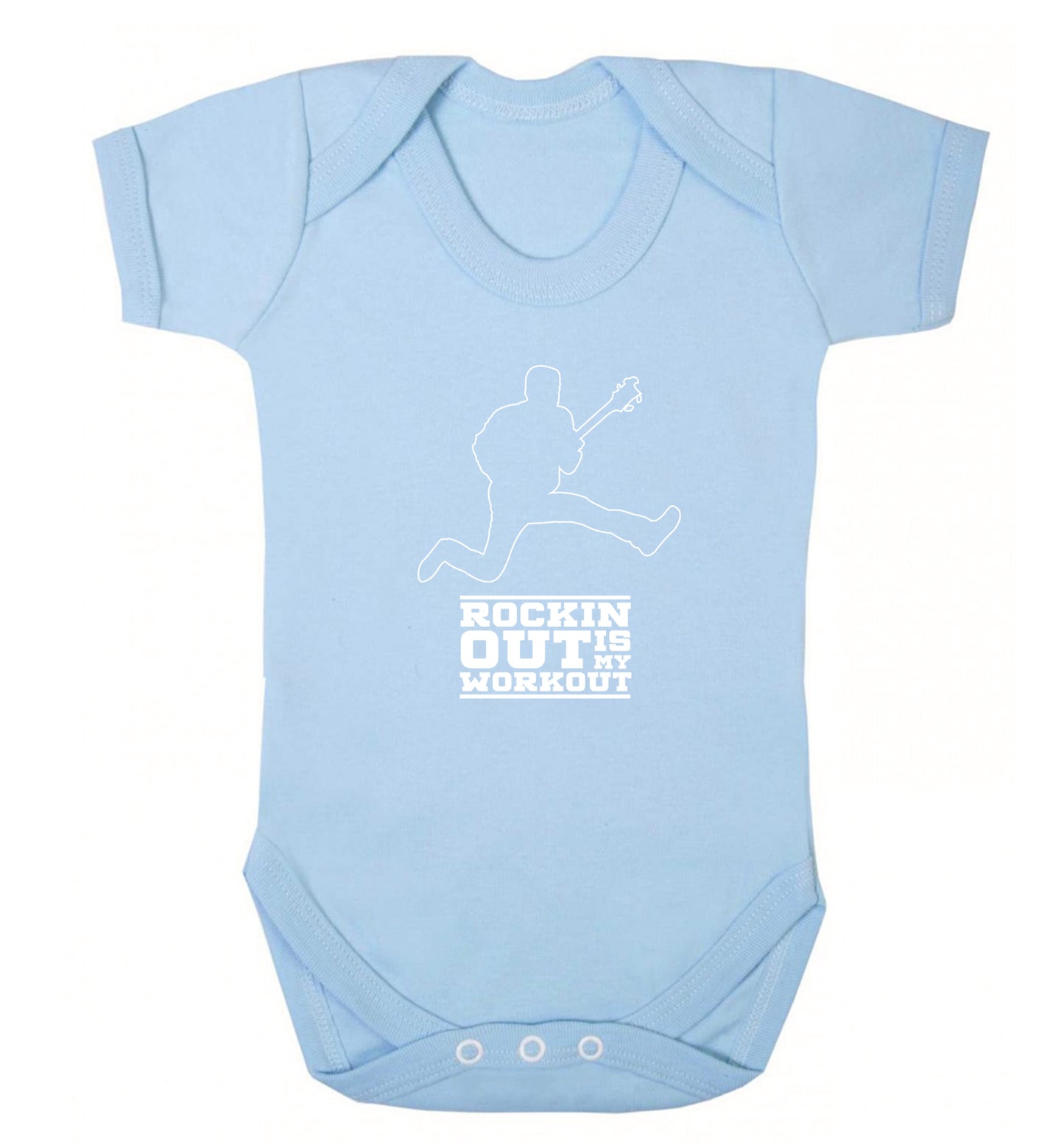 Rockin out is my workout 2 Baby Vest pale blue 18-24 months