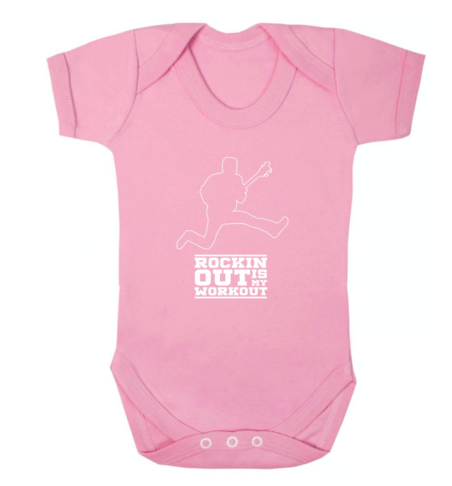 Rockin out is my workout 2 Baby Vest pale pink 18-24 months