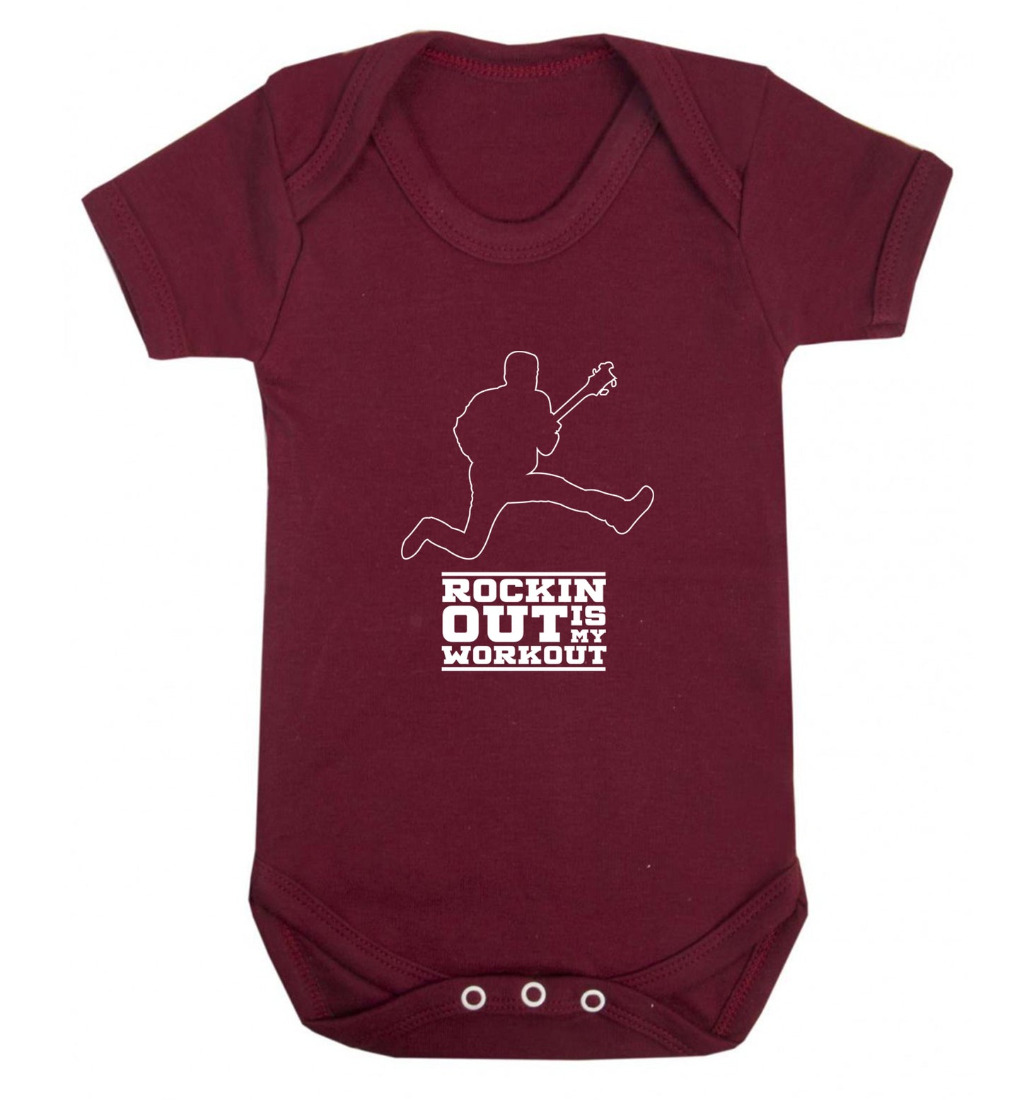 Rockin out is my workout 2 Baby Vest maroon 18-24 months