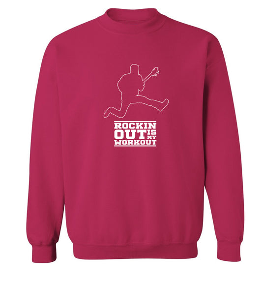 Rockin out is my workout 2 Adult's unisex pink Sweater 2XL