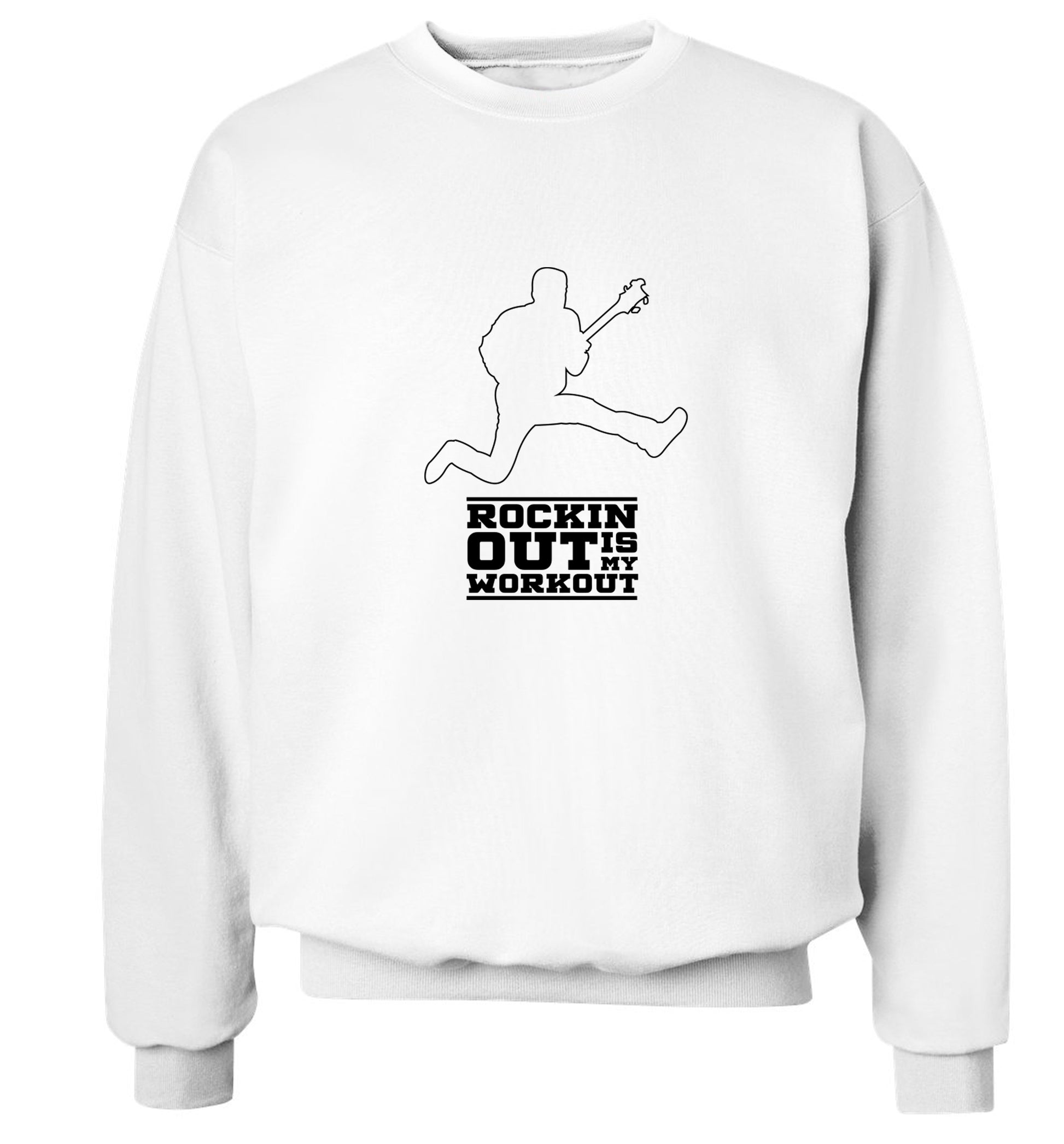 Rockin out is my workout 2 Adult's unisex white Sweater 2XL