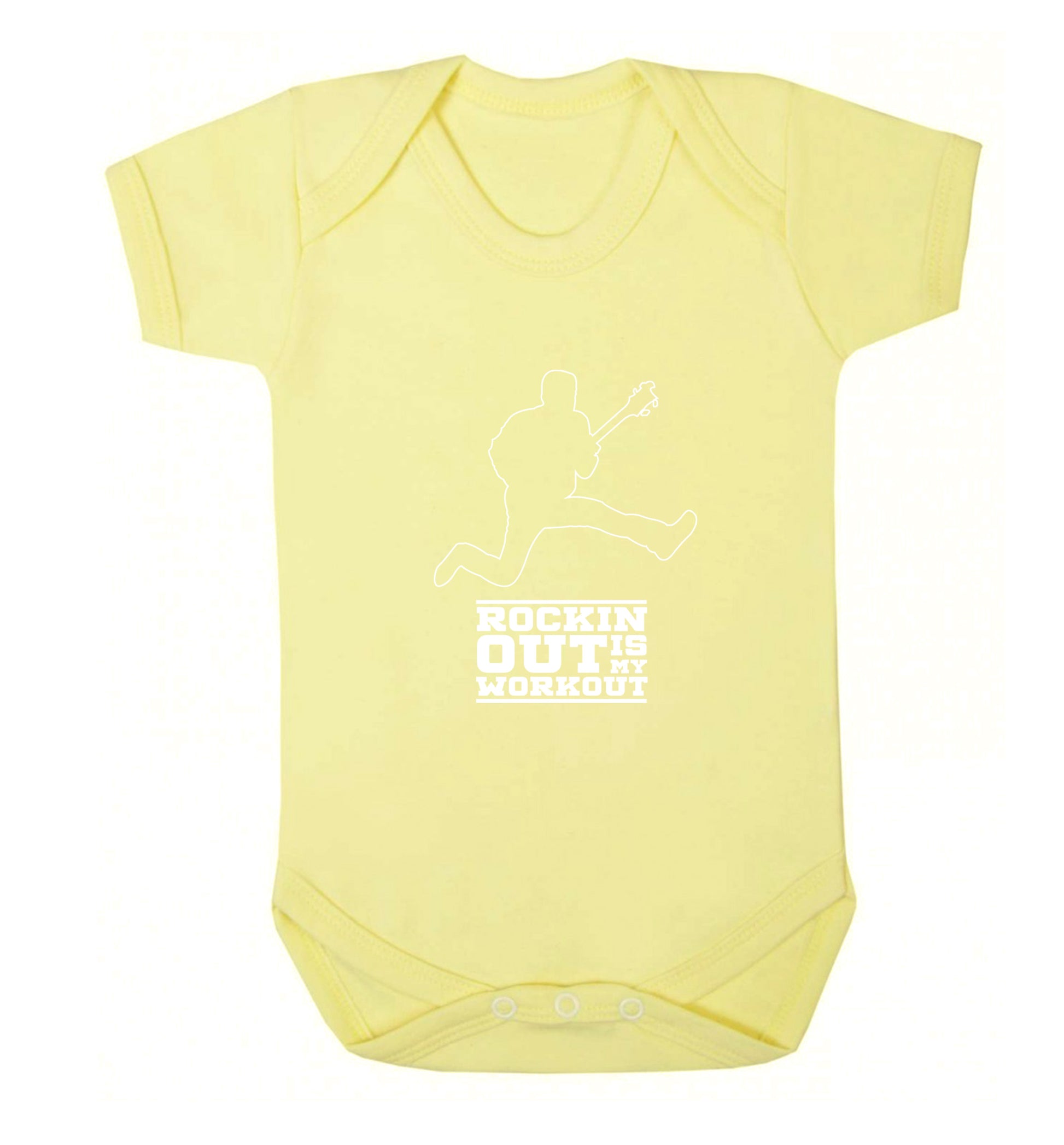 Rockin out is my workout 2 Baby Vest pale yellow 18-24 months