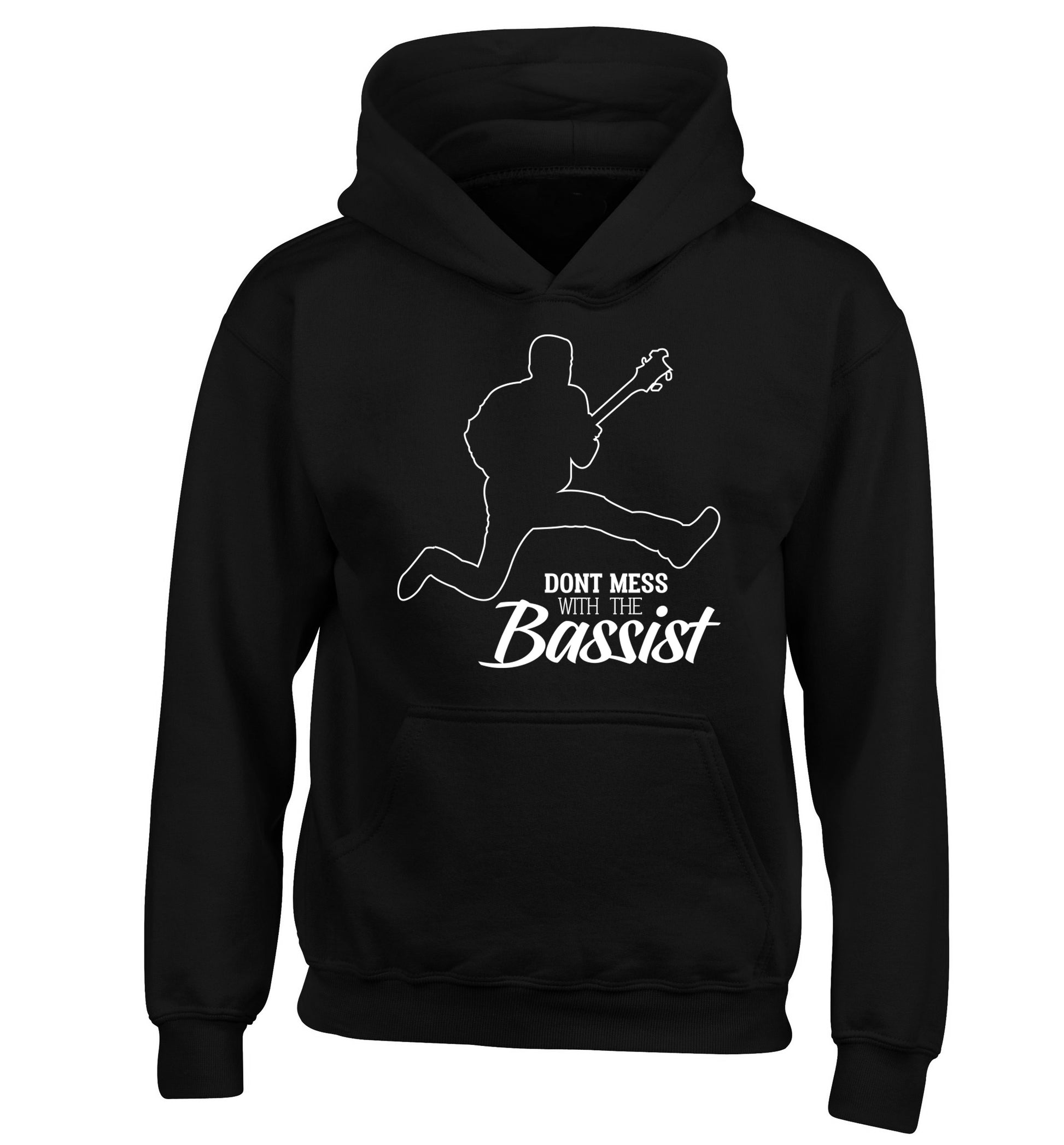 Dont mess with the bassist children's black hoodie 12-13 Years
