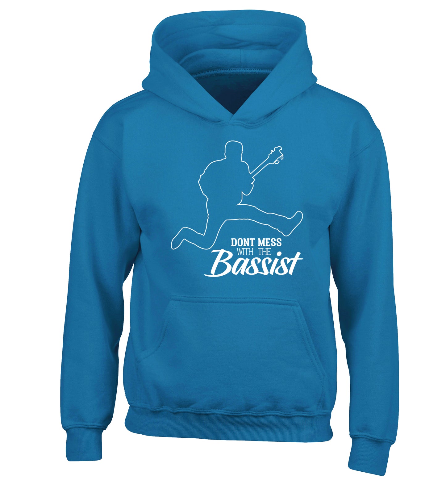 Dont mess with the bassist children's blue hoodie 12-13 Years