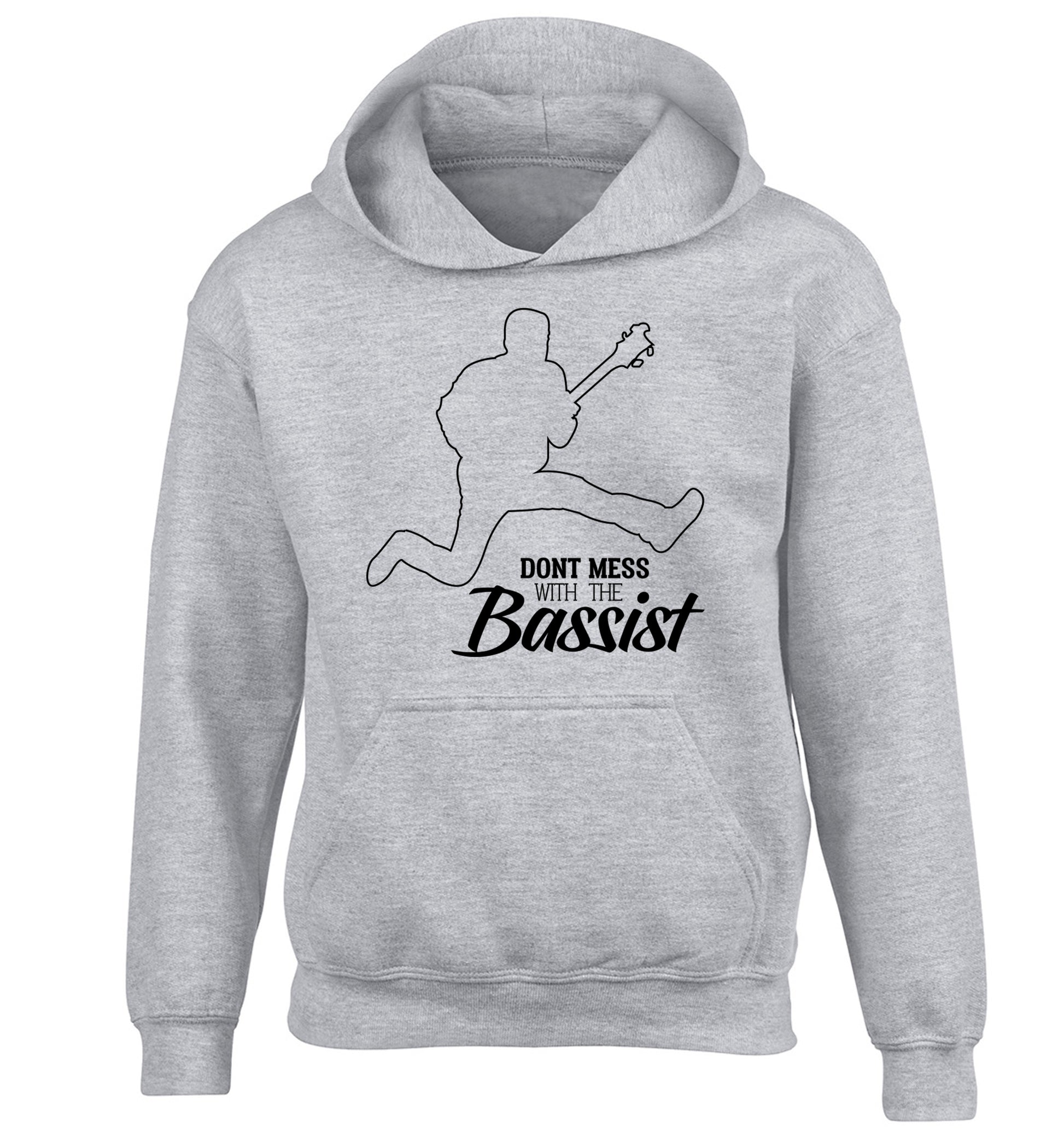 Dont mess with the bassist children's grey hoodie 12-13 Years