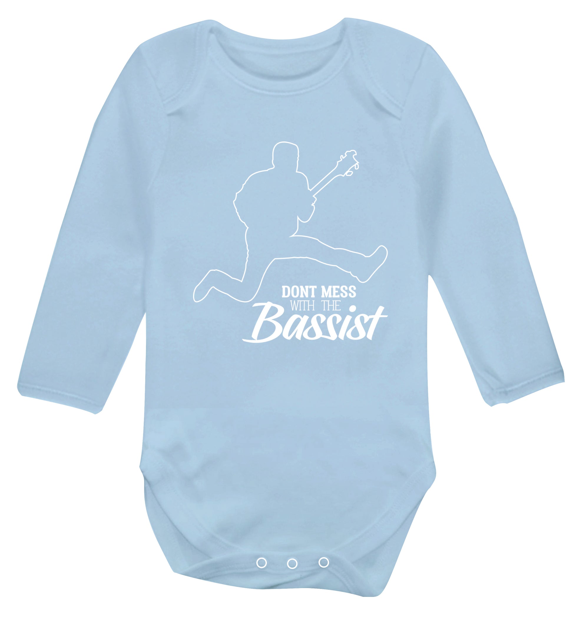 Dont mess with the bassist Baby Vest long sleeved pale blue 6-12 months