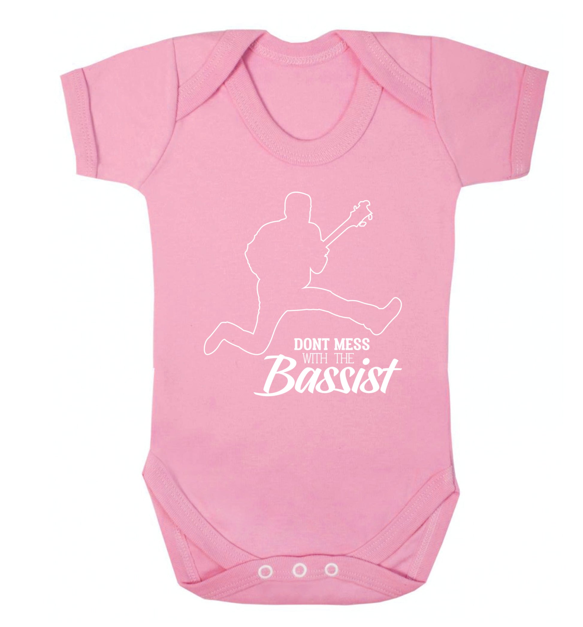 Dont mess with the bassist Baby Vest pale pink 18-24 months