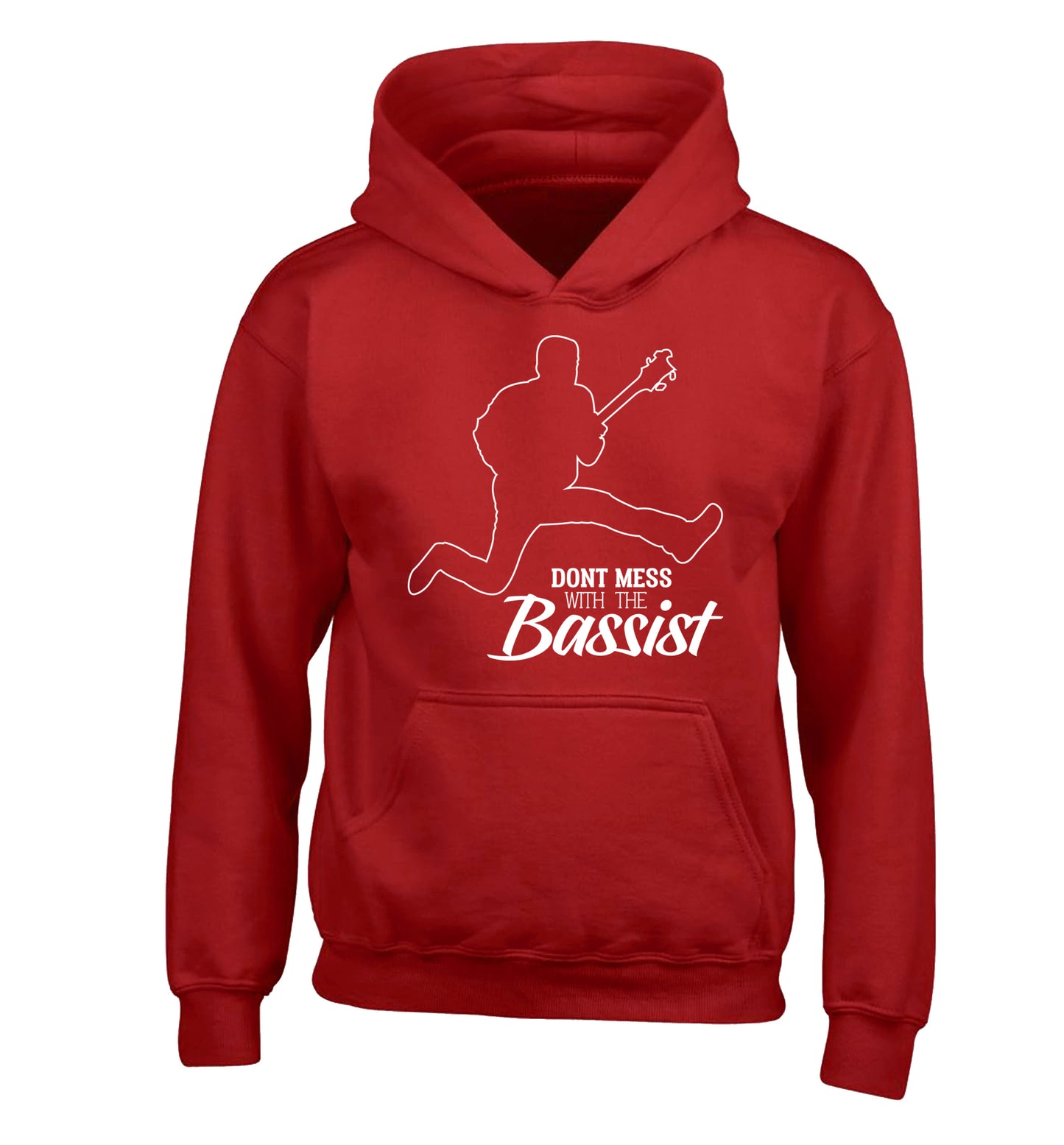 Dont mess with the bassist children's red hoodie 12-13 Years