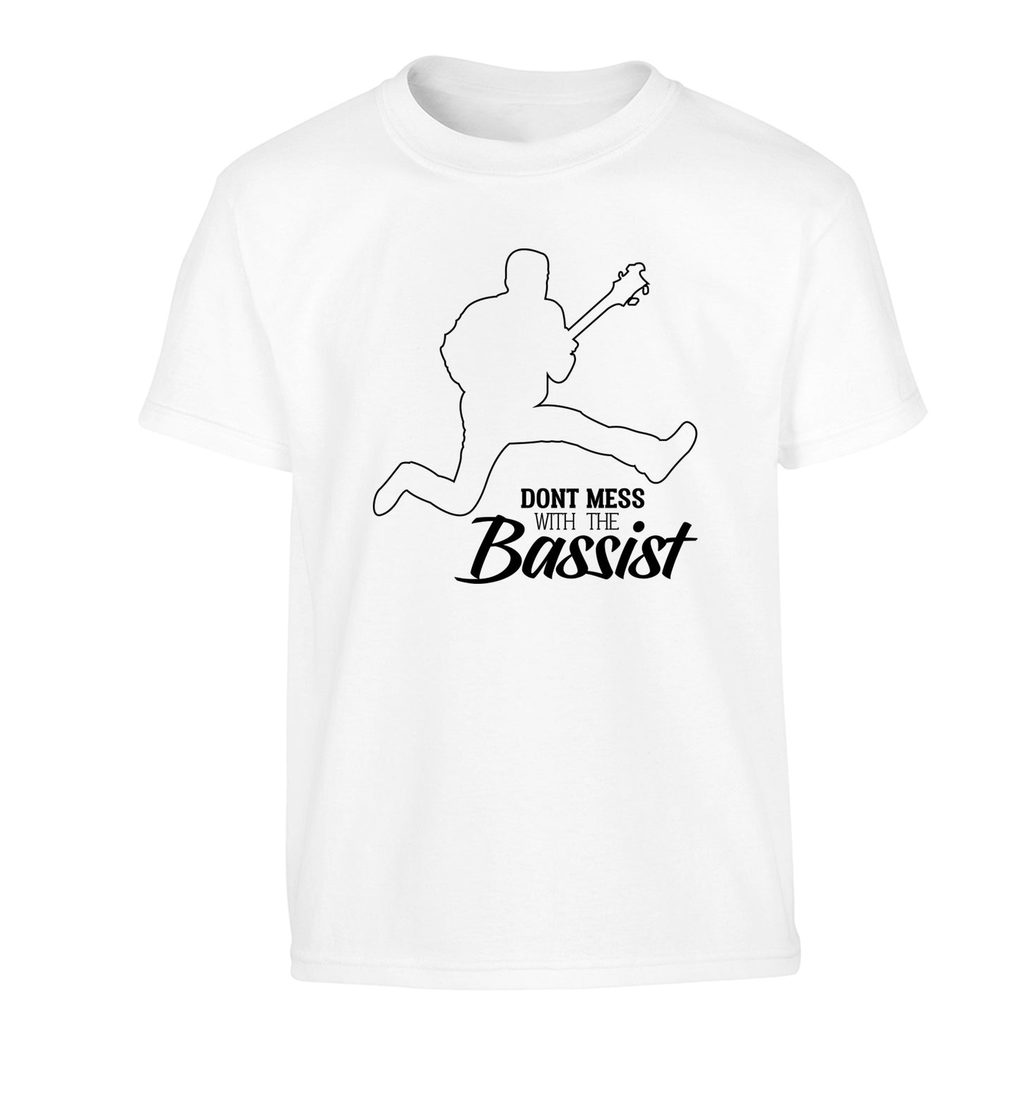 Dont mess with the bassist Children's white Tshirt 12-13 Years
