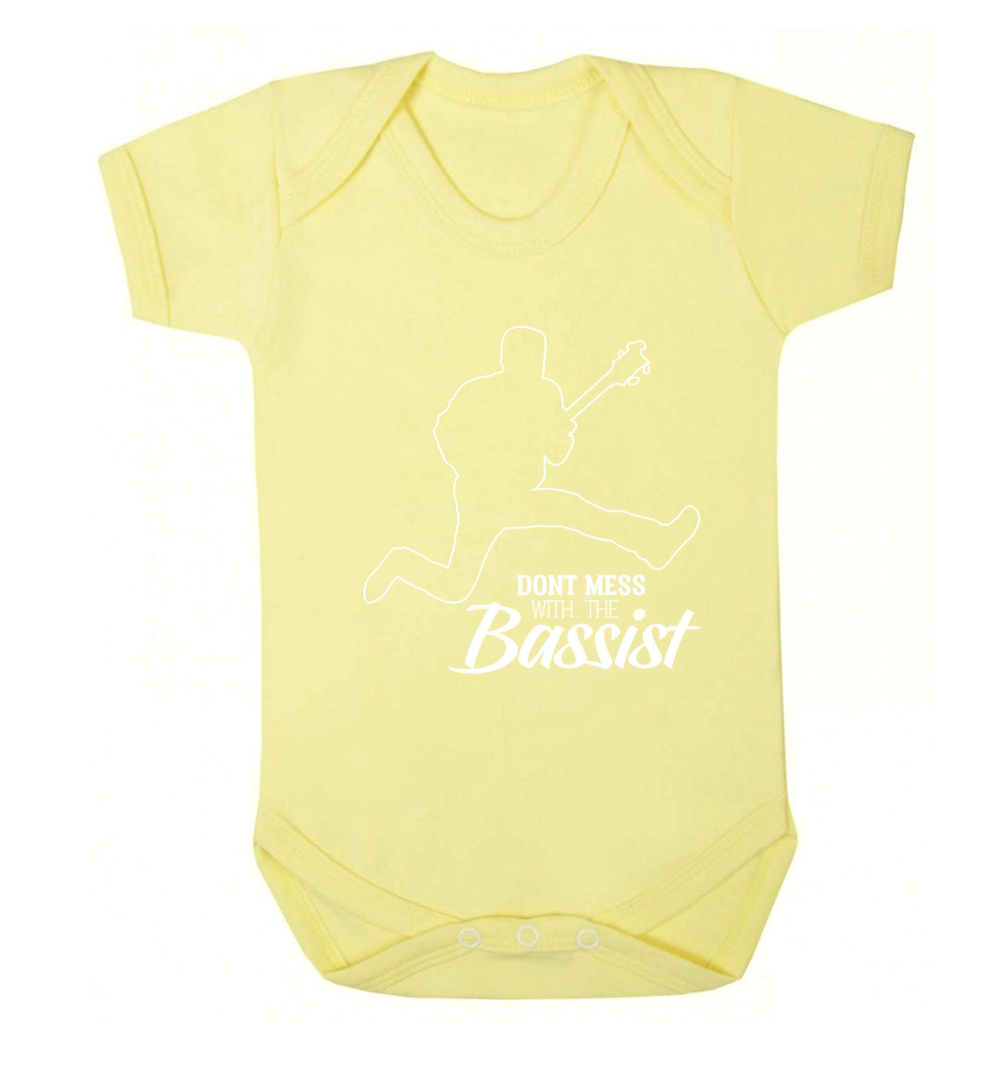 Dont mess with the bassist Baby Vest pale yellow 18-24 months