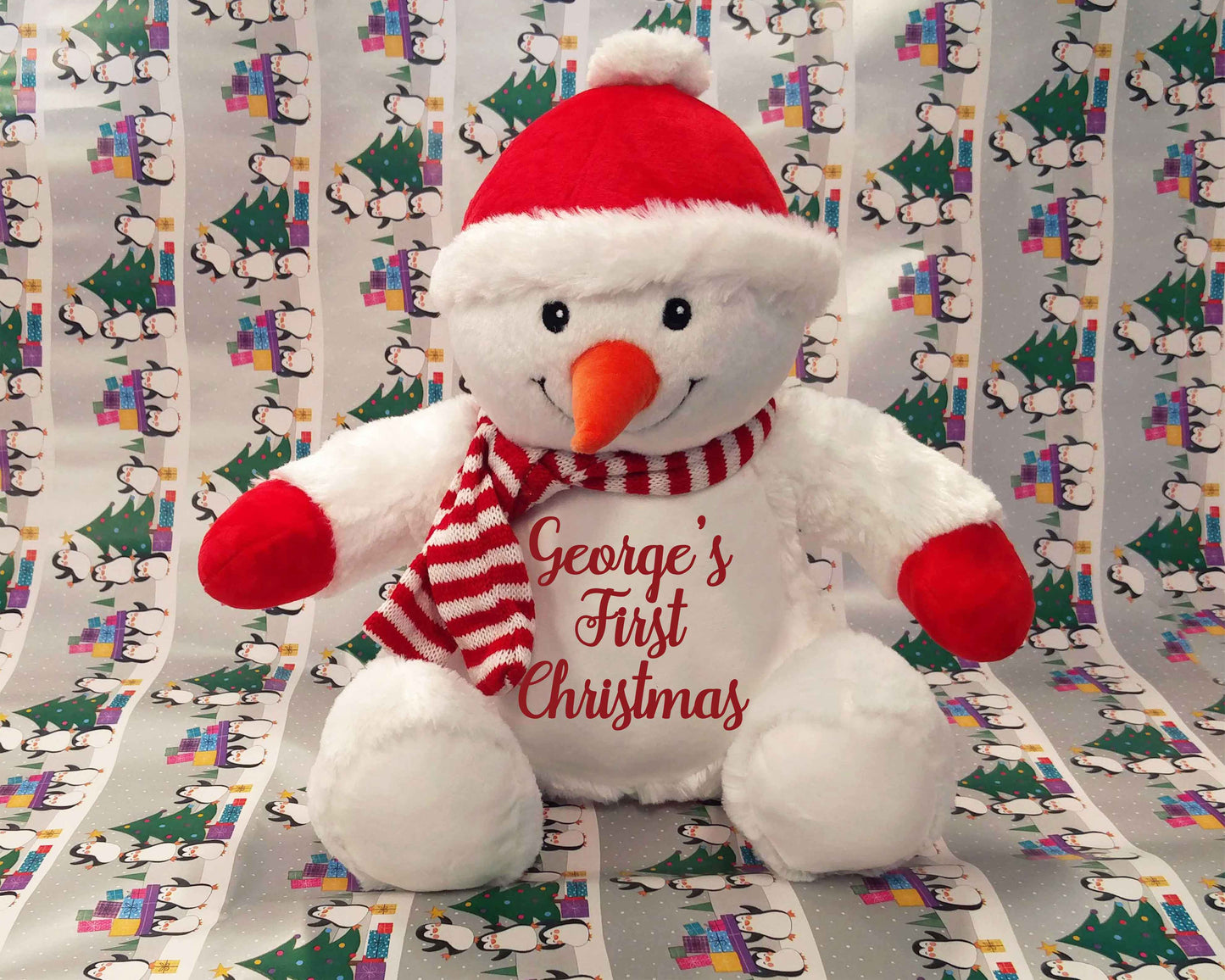 Personalised snowman teddy | Christmas gifts | Flox Creative