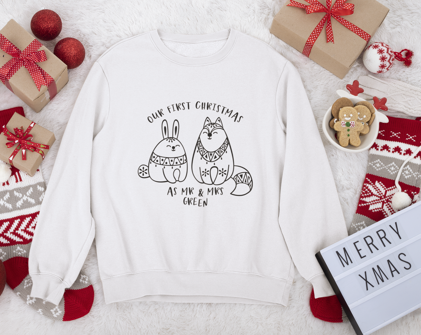 first christmas as mr and mrs personalised christmas jumper or hoodie