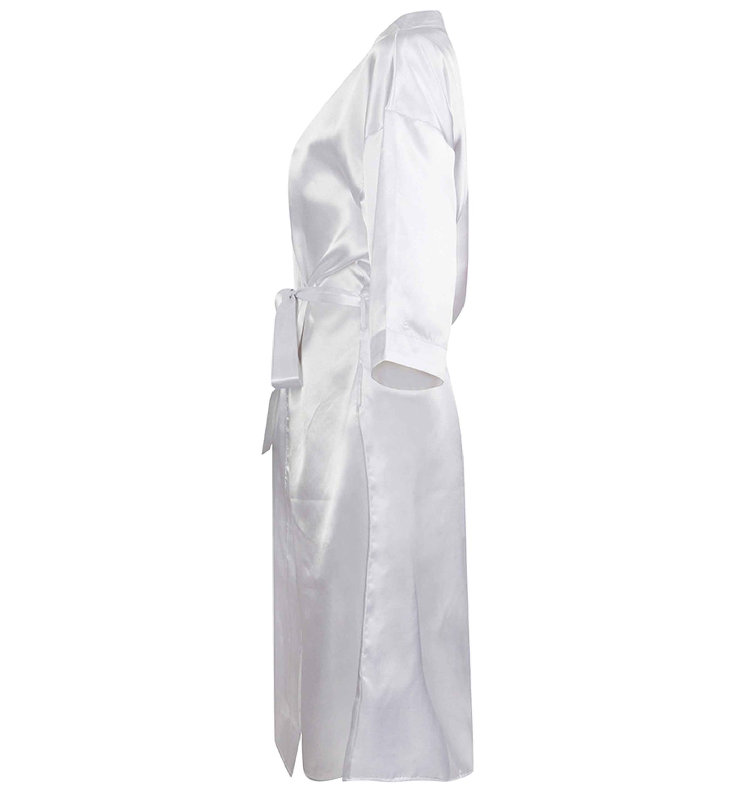 Any Photo or Text Navy Frame | 8-18 | Kimono style satin robe | Ladies dressing gown